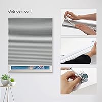 Vista 8 de MYshade Cordless Cellular Window Shades No Tools No Drill Blackout Blinds for Indoor Windows Size 30" Wide X 72" Height Grey Room Darkening Window