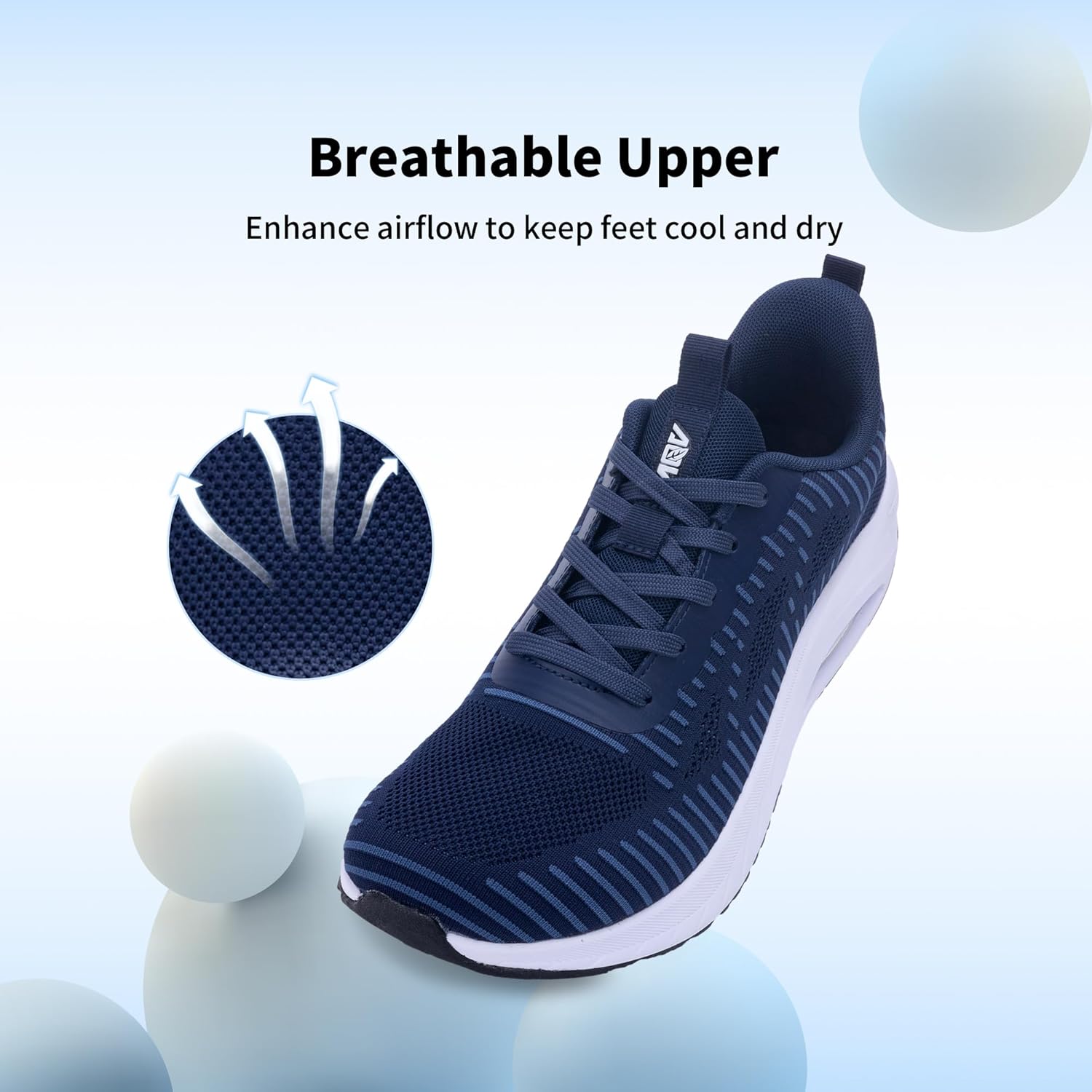 GOOBON Men's Wide Toe Box Walking Shoes with Arch Support Orthotic Tennis Sneakers for Plantar Fasciitis Bunions Flat Feet - Image 5