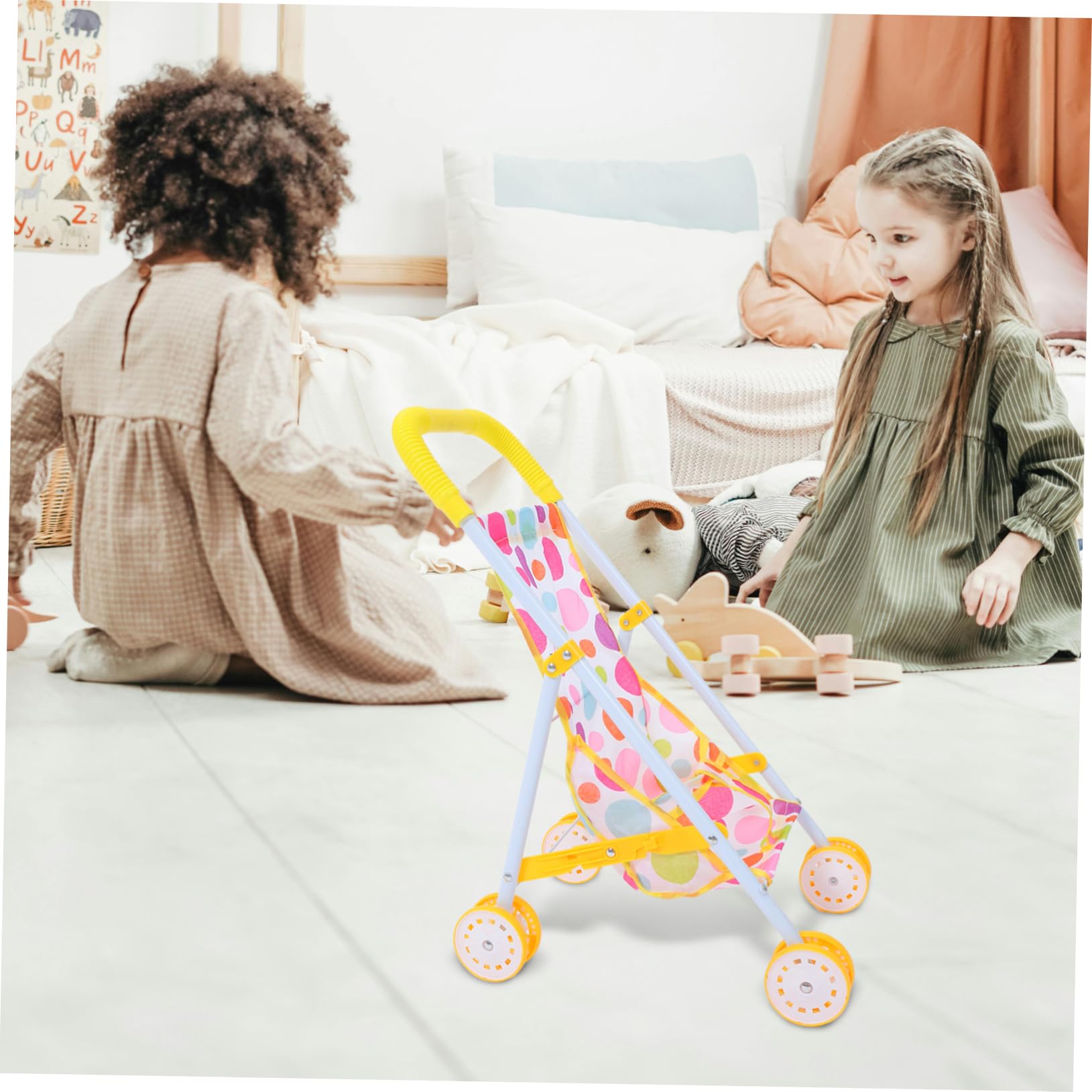 SUPVOX Poussette Poupée Pliable Légère – Alliage & Tissu – Pour Jeux D’Imitation (Fille/Garçon)