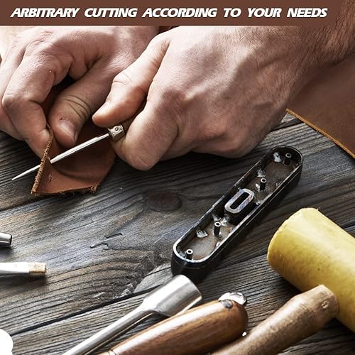 Miniatura 6 de RingSun Hojas de cuero genuino para manualidades de cuero, 12 x 12 pulgadas, cuero de grano completo para herramientas, costura artesanal (0.079