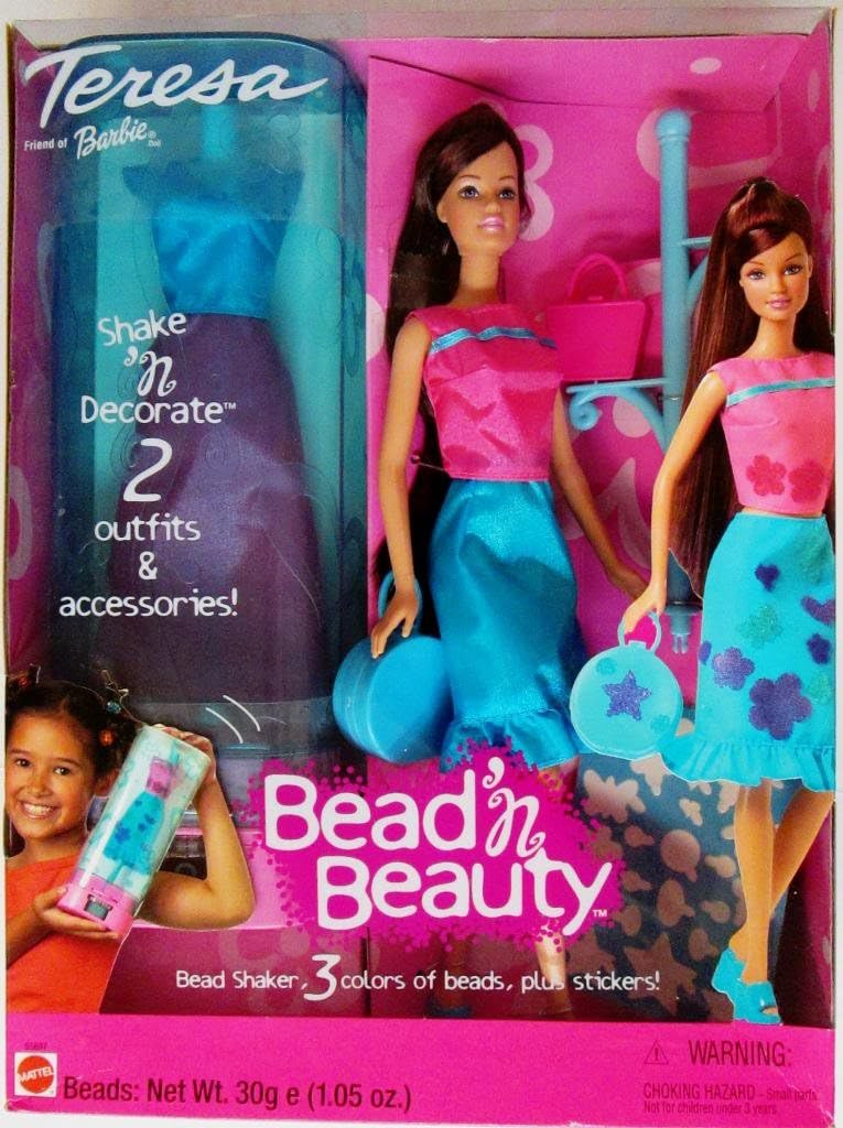 Barbie Teresa Bead 'N Beauty Doll w 2 Outfits & Accessories (2001)
