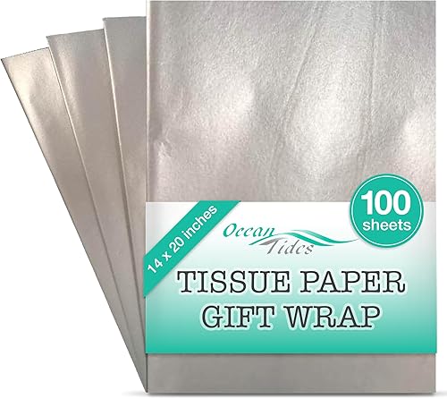 Miniatura 38 de Ocean Tides 50 hojas (14 x 20 pulgadas) de papel de regalo de Navidad, papel de seda de regalo a granel para manualidades, cumpleaños y días Dorado