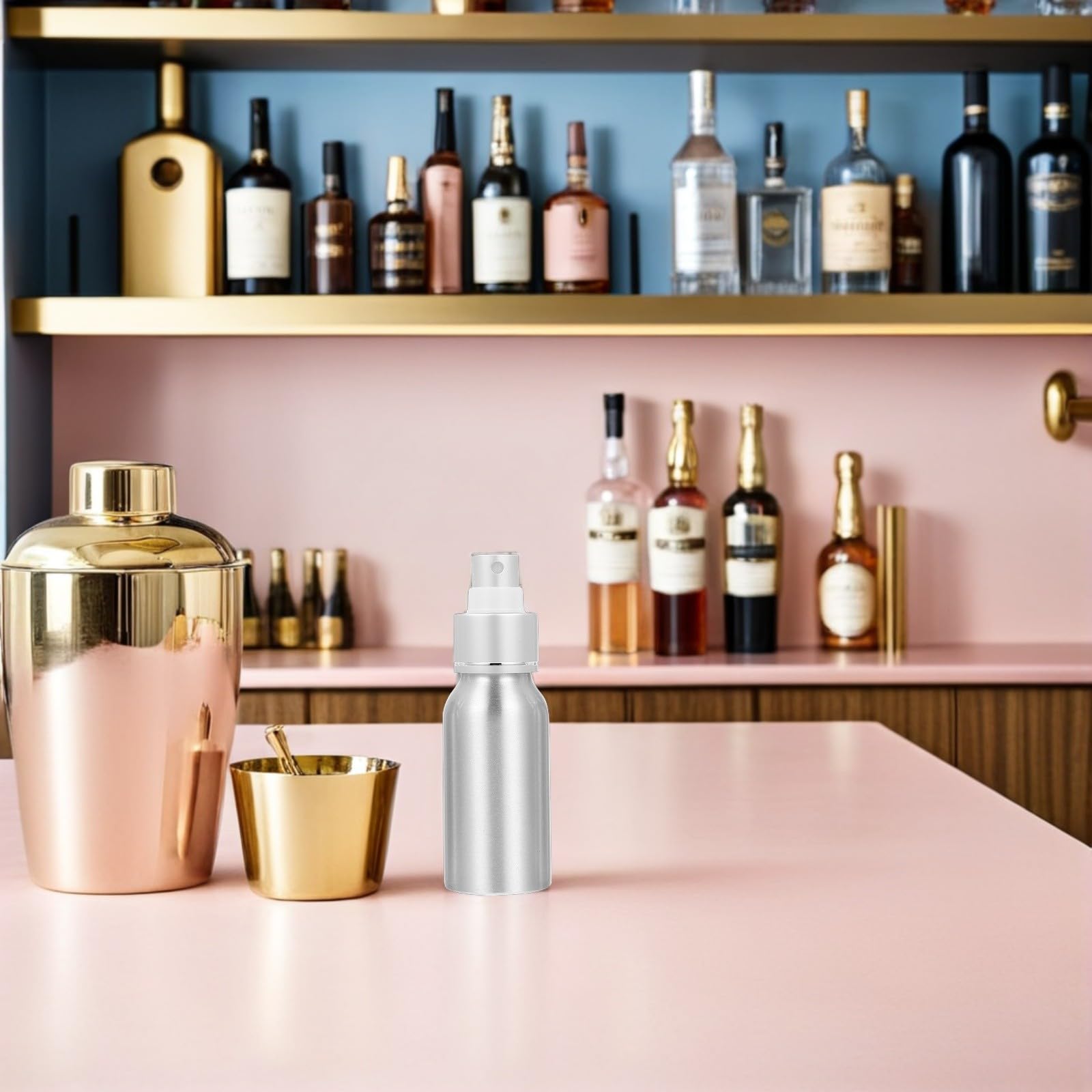 Alipis Sprühnebel Flasche 2 Stück 50ml Aluminium Pp Silber | Wiederbefüllbar, Kompakt für Küche und Bar, für Wasser und Kürbiskernöl