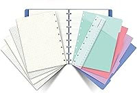 Vista 4 de Filofax Cuaderno rellenable clásico, 10.8 x 8.5 pulgadas, color aguamarina, elegante cubierta de piel con páginas móviles, cierre elástico, índice