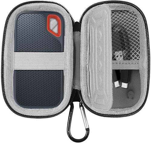 Vista 63 de Funda para SanDisk 1TB 2TB 500GB 4TB/para SanDisk PRO Extreme Portable SSD, soporte externo de almacenamiento de disco duro de estado sólido