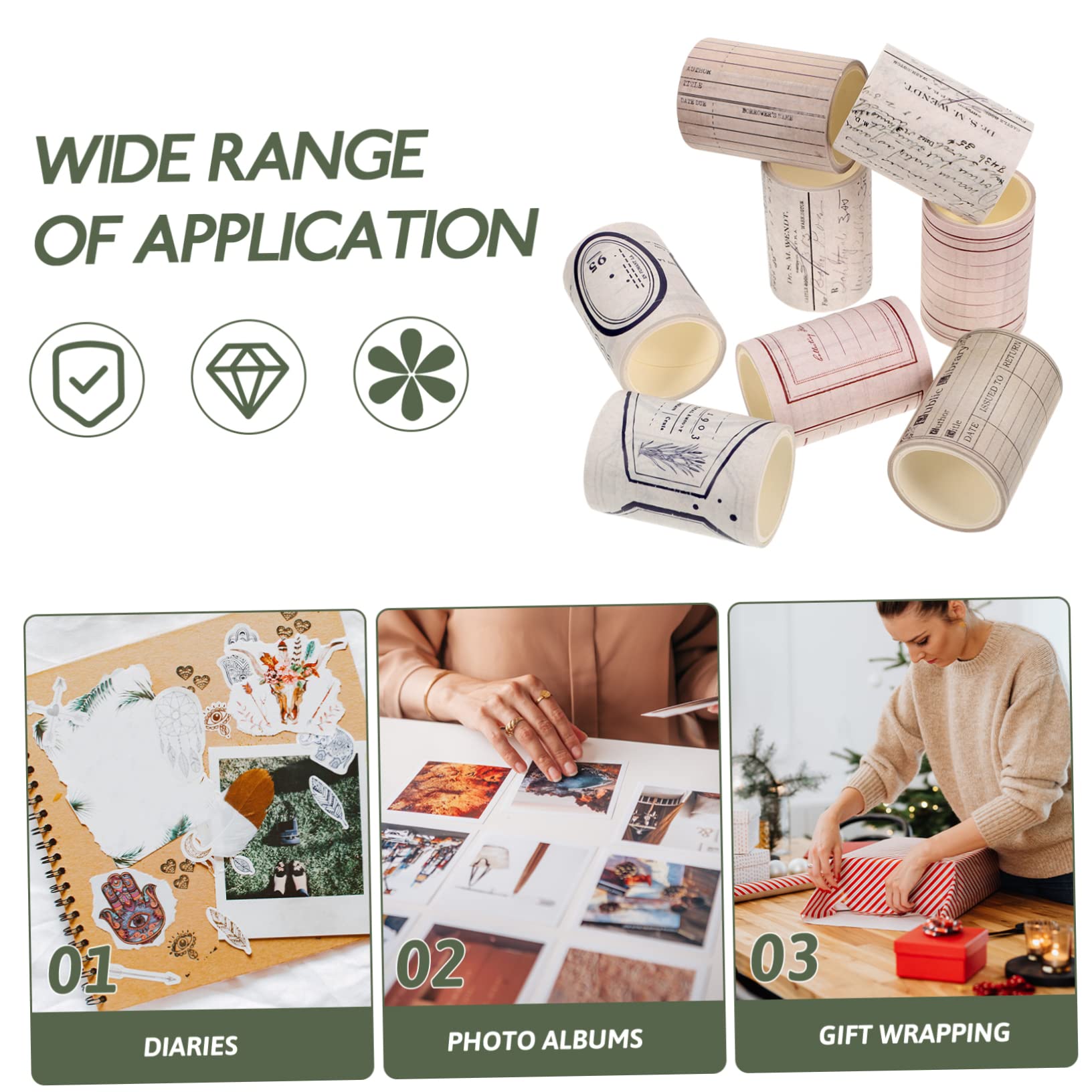 8stücke Vintage Washi-tapes für DIY Scrapbooking mit Bonbonfarbenen Designs Dünnes Klebepapier für Handbücher Tagebücher und Fotoklebeband Zufälliger Stil