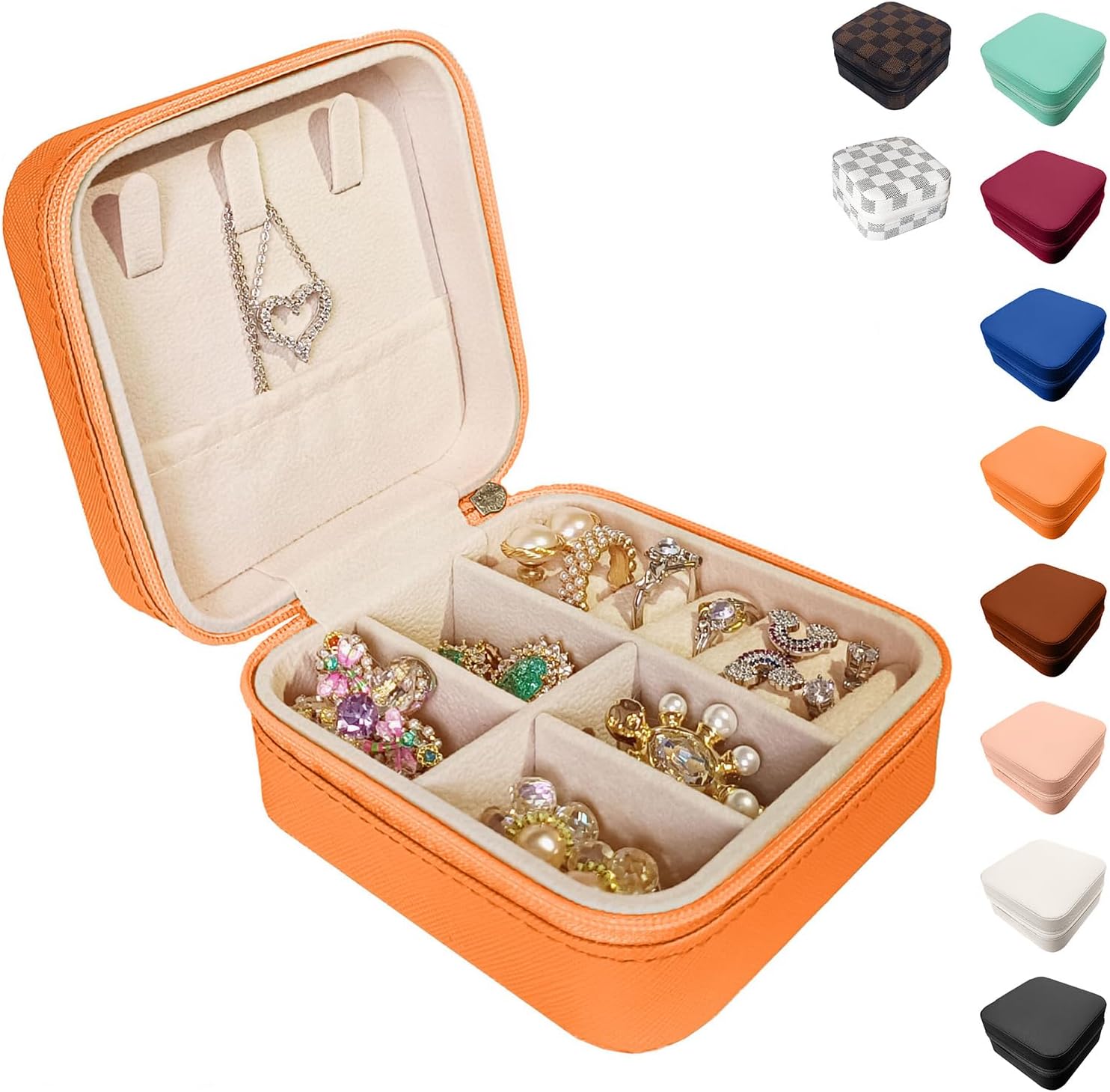 Amazon.com: Jemjosh Small Travel Jewelry Box, Portable Mini Jewelry ...