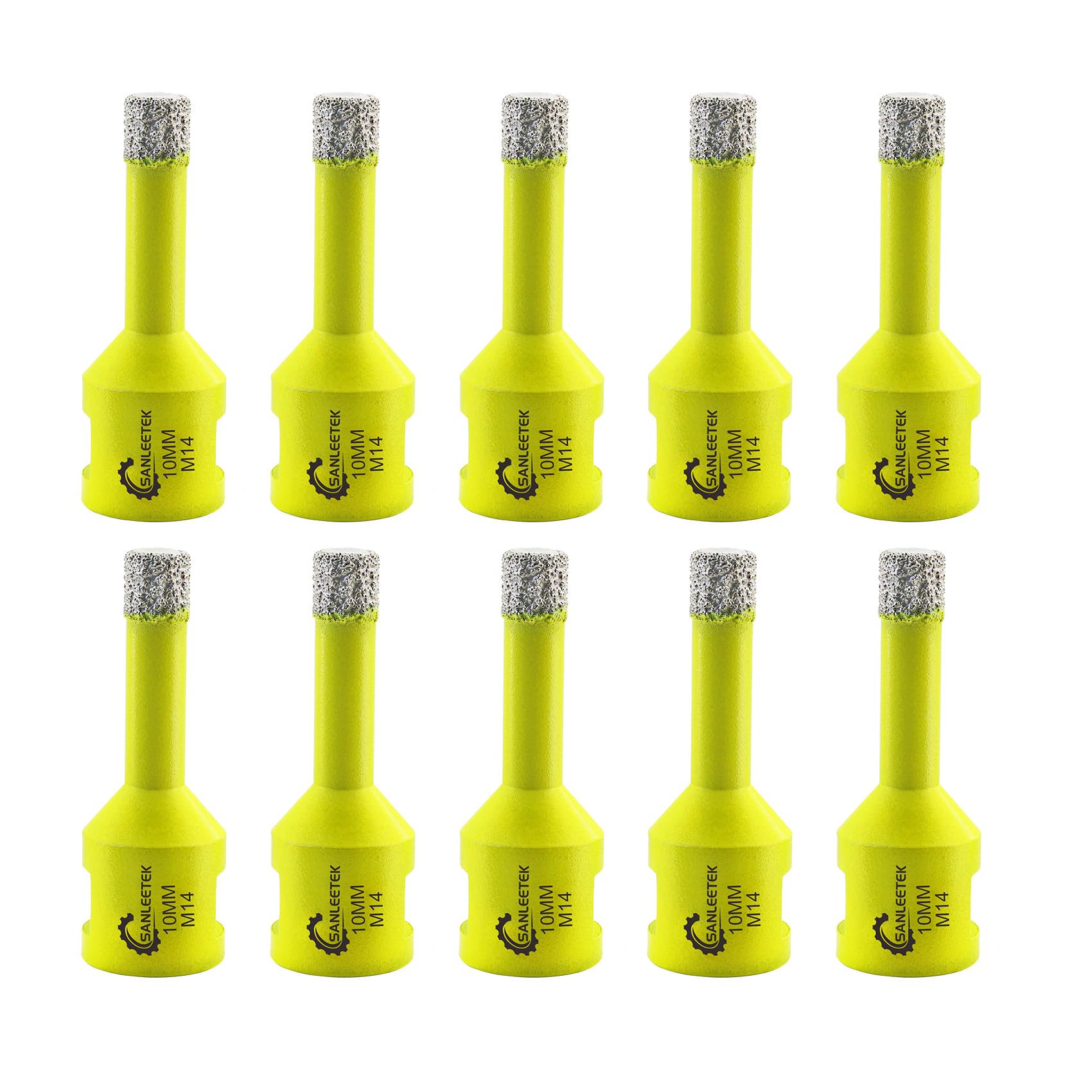 SANLEETEK Diamond Core Drill Bit - Tile Hole Cutter Set 10pcs 10mm Diamond Hole Saw Set for Ceramic Porcelain Marble Granite