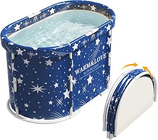 Portable Bathtub for Kids, Adult Non-Inflatable Foldable Bathtub, Soaking Bathtub for Hot Bath,Bathroom Collapsible Bathtubs for Shower, Installation-Free &Thickening Bracket 95X56X55cm
