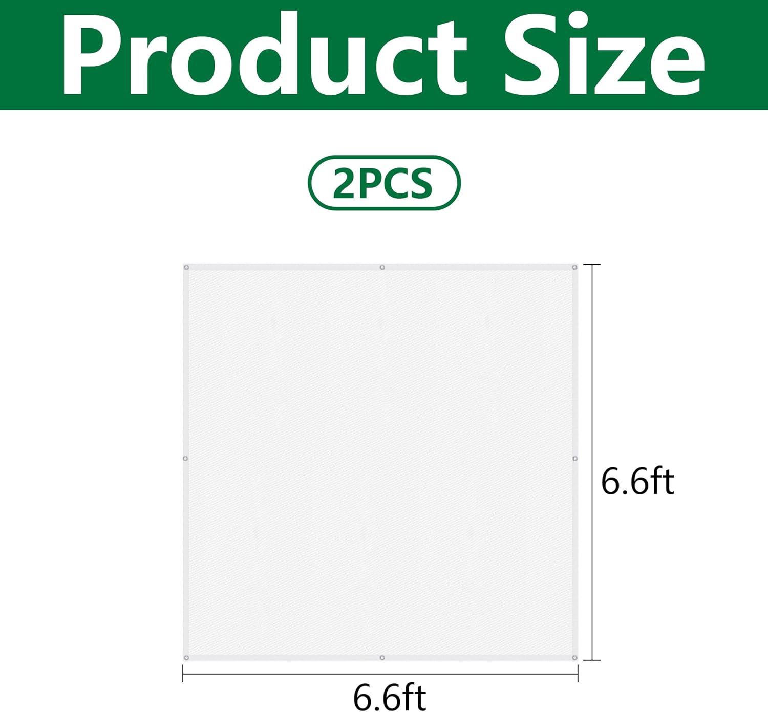 2 Pack 6.6 x 6.6 Ft Plant Shade Nylon Cloth, White Plant Sun Protection Net with Reinforced Grommets, Garden Sunshade Cover Cloth for Protecting Plants from Direct Sunlight