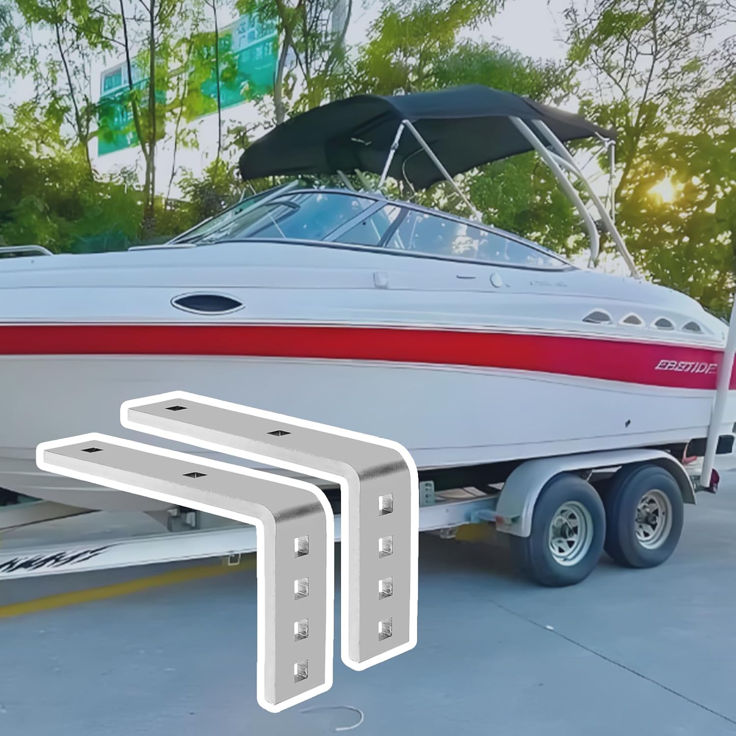 2 PCS Flush Fender Bracket,Heavy Duty Trailer Fenders Brackets Kit for Flush Trailer & Boat Trailers,Galvanized Metal Brackets for 8" & 12" Fenders-RV Protection,Towing,Marine.