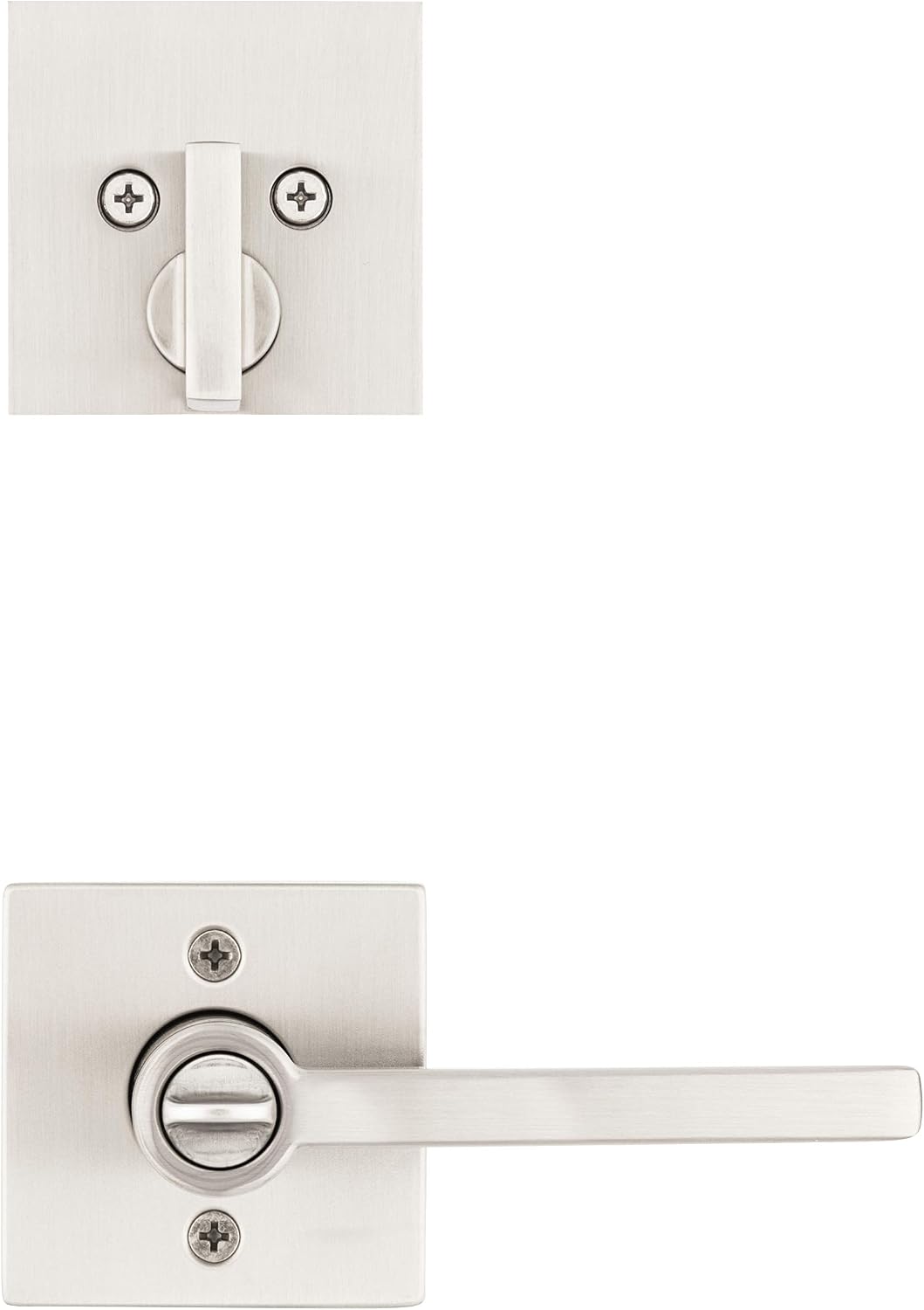 Kwikset 991 Halifax Keyed Entry Lever and Single Cylinder Deadbolt Combo Pack featuring SmartKey Security in Satin Nickel