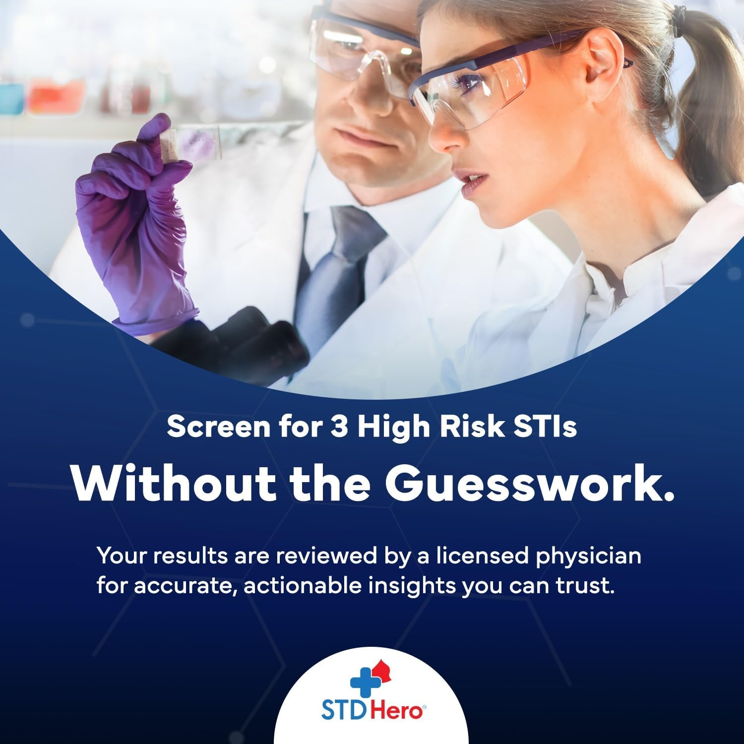 STD Hero At-Home Common STD Test Kit for Women and Men - Test for the Top Four STD's - Includes MGen - Private At-Home Collection - Simple, Discreet, Easy-to-Use with Fast Online Results