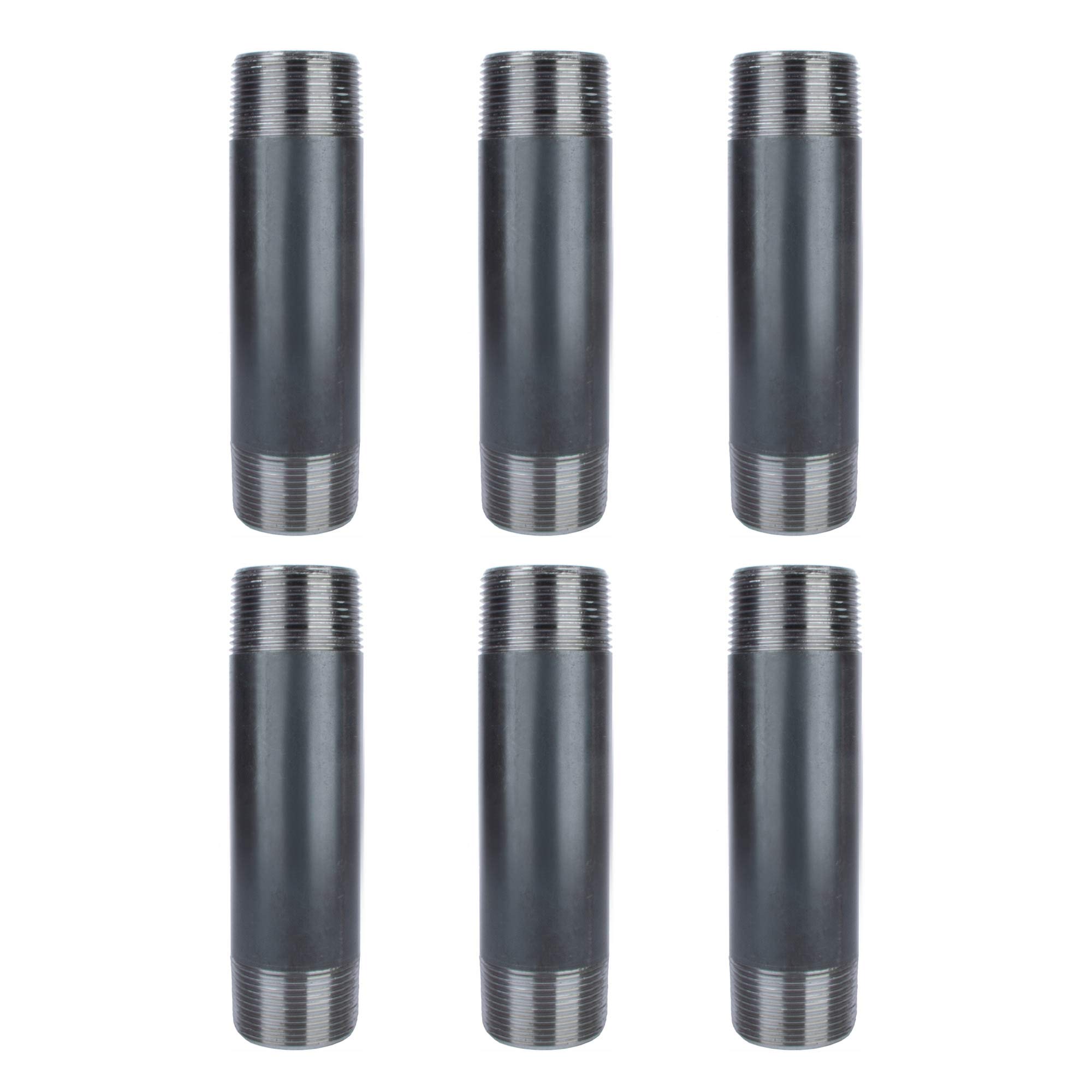 Pipe Décor 6 Stück Schwarze Stahlrohre, 3,8 Cm X 15,2 Cm – Vorgeschnitten Für DIY Möbel & Regale