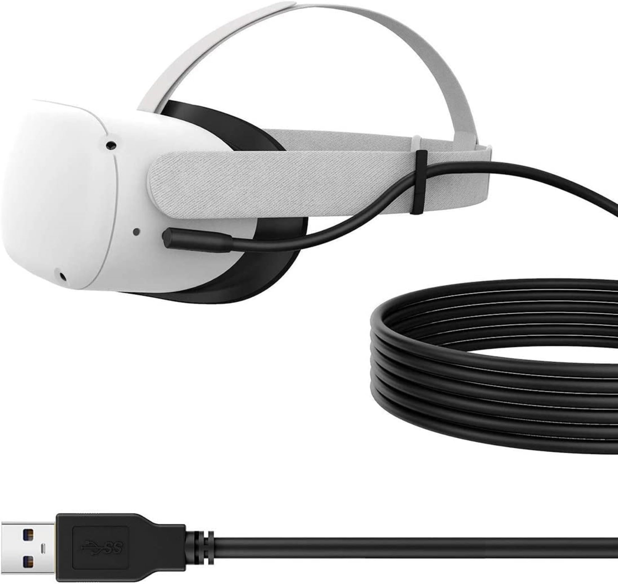 Video Link USB Cable 16Ft/5Meters,Compatible With Oculus Meta Quest 2/Quest Pro/Pico 4 And Pc/Steam Vr High-Speed Hd Output+ Data Transfer+Charging : Zero Lag-5 Years Warranty-Black