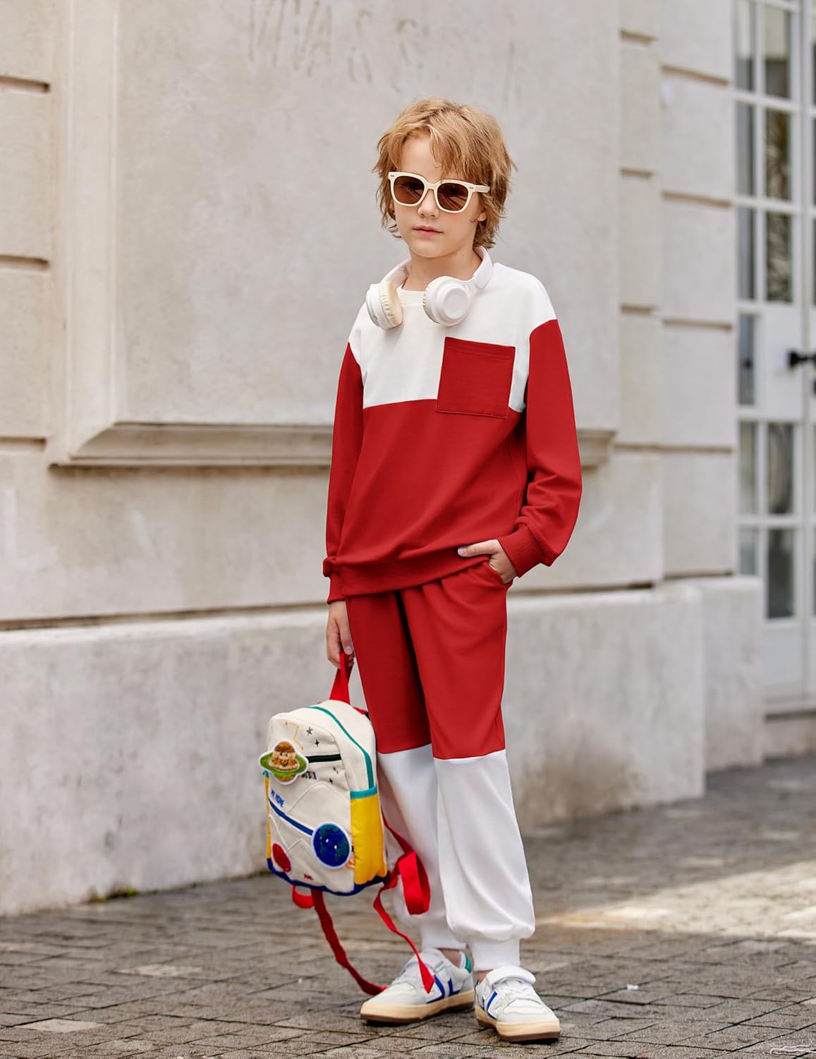 Arshiner Boys Sweatsuit Long Sleeve Crewneck Sweatshirt and Pants Fall Winter Tracksuit Set 2-10Y - Image 5