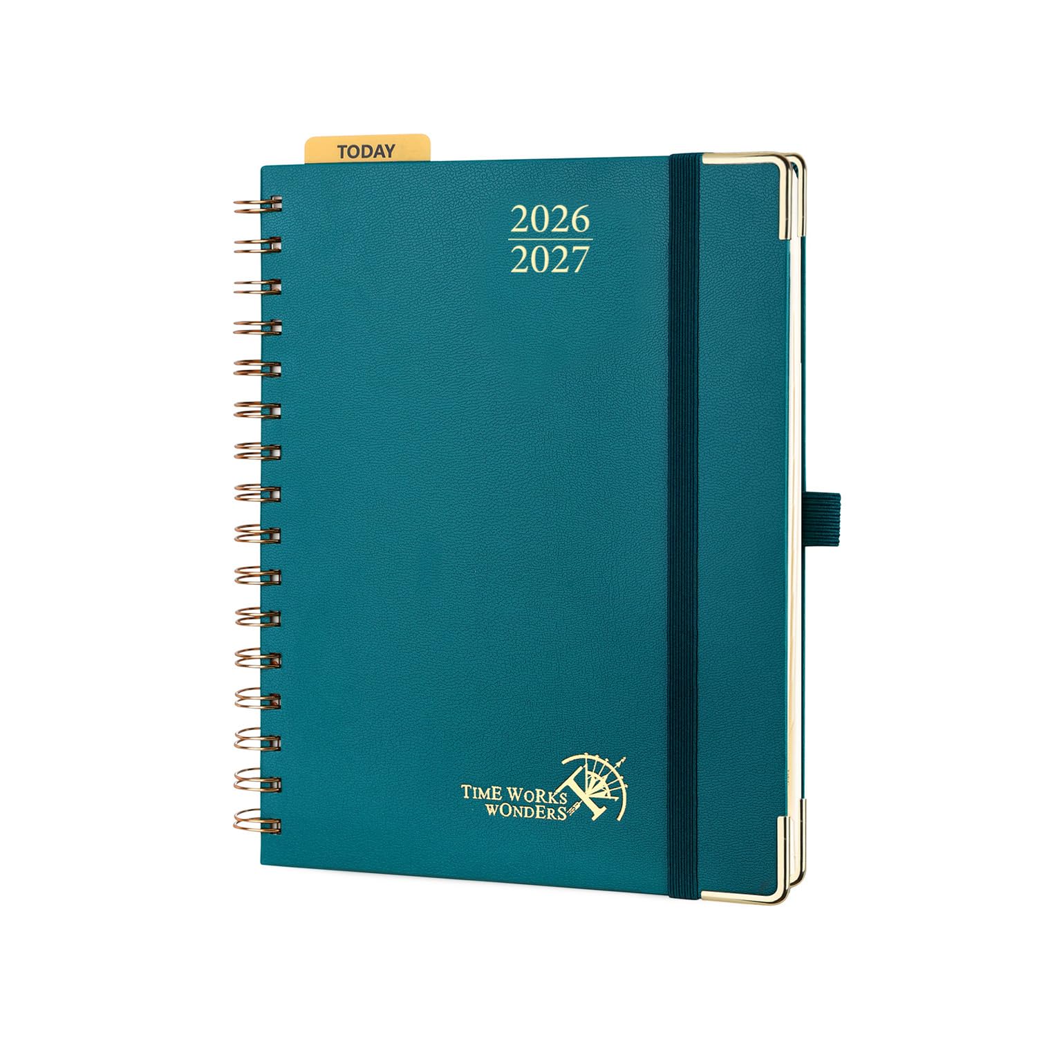 POPRUN Kalender 2026 2027 Buchkalender Ringbuch mit Hardcover, ca. A4 (26,5 x 21,5 cm), 17-Monate-Terminplaner (Aug.2026-Dez.2027), Wochenplaner 2026 2027