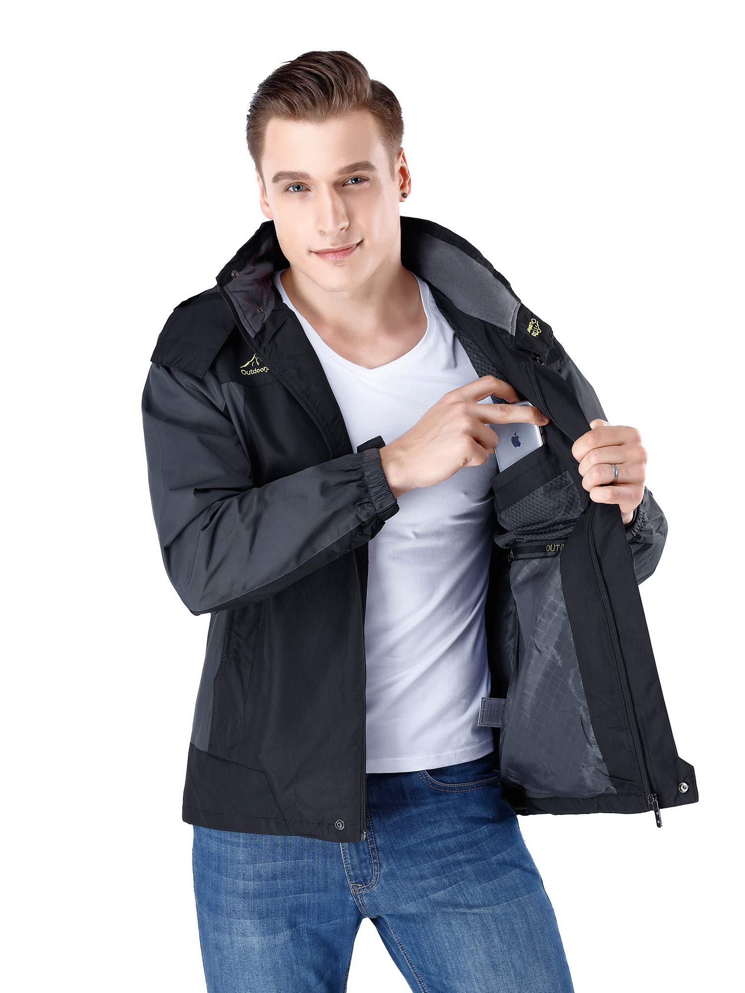 R RUNVEL Men's Lightweight Waterproof 