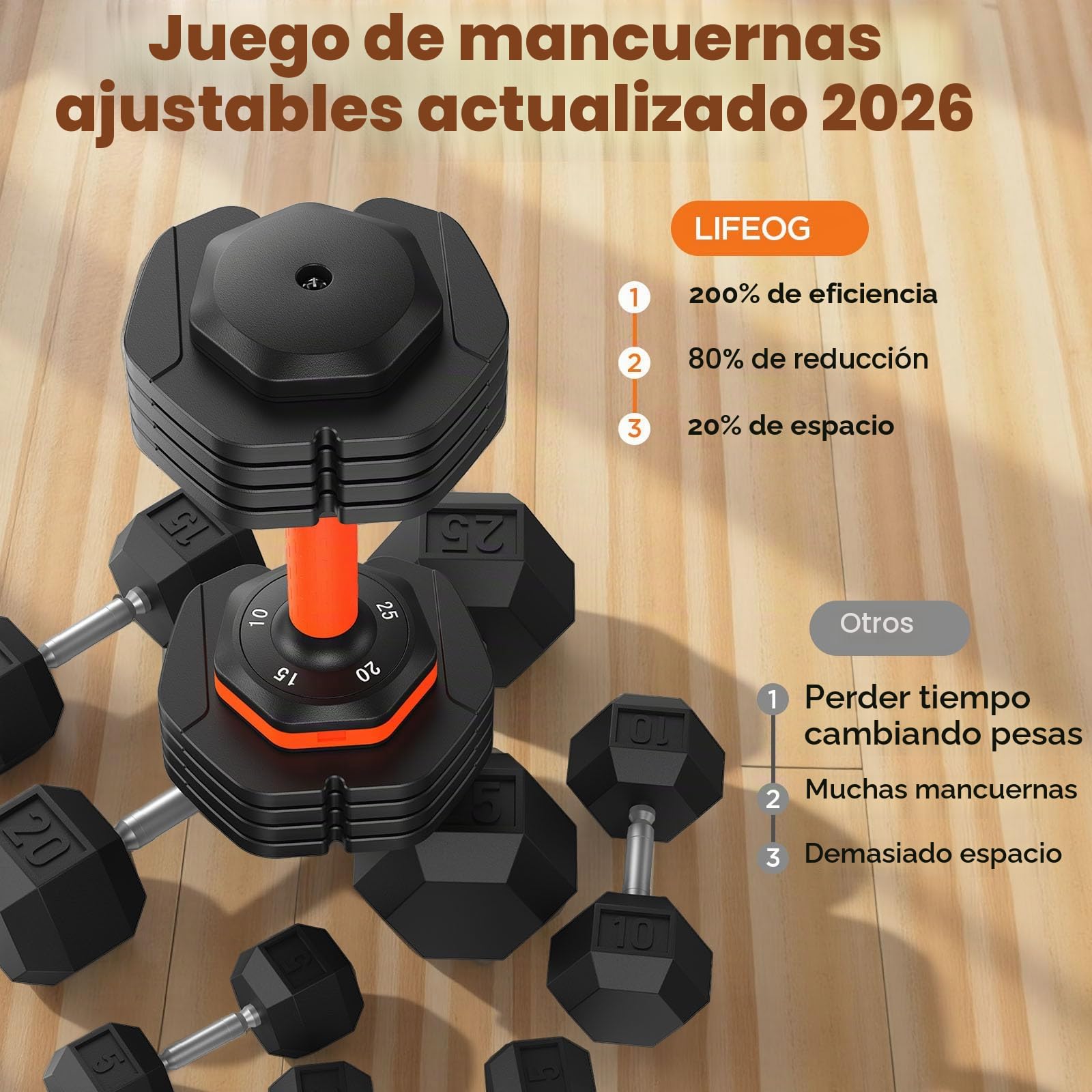 Juego de mancuernas ajustables, pesas ajustables de 15/25/35/45/55 libras, par de mancuernas ajustables de 110 libras, ajuste rápido, peso hexagonal para entrenamiento de cuerpo completo, juego de