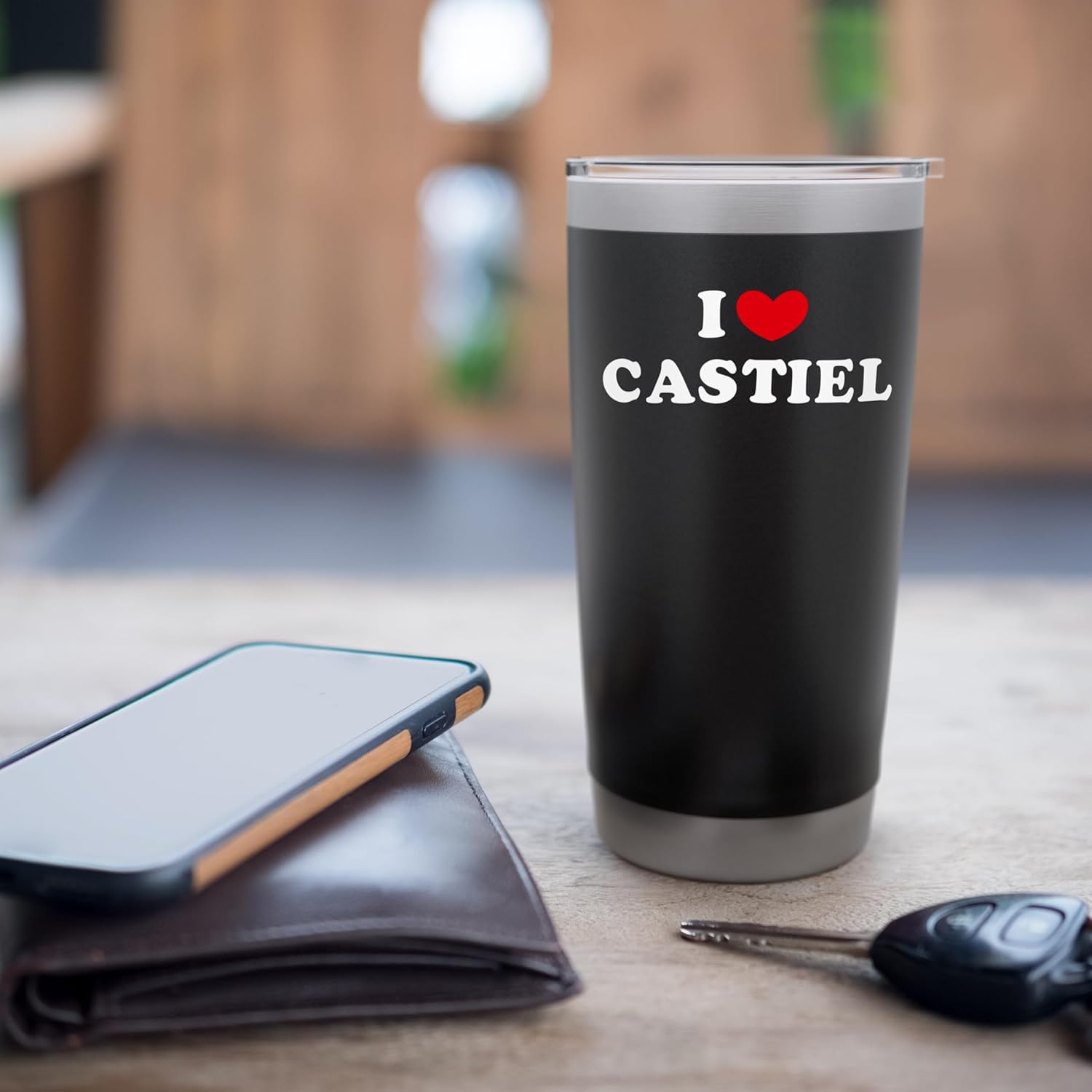 I Love Castiel, I Love Castiel Stainless Steel Insulated Tumbler - Image 7