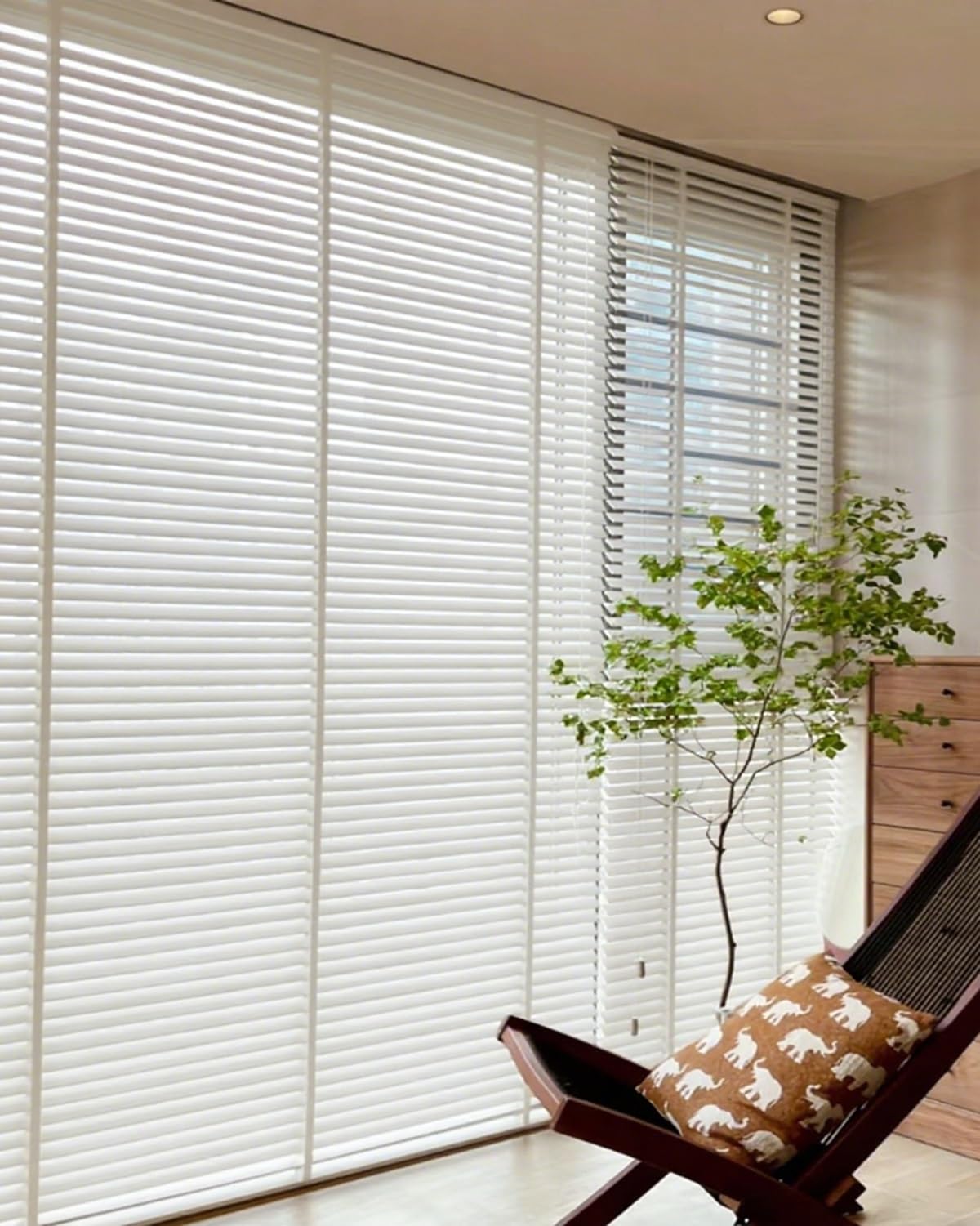 Personalizado Persianas Venecianas de Madera 170 180 70 80 85 115 120 140 160 50 165 220 cm, láminas de 50 mm, Fácil Instalación, Protección Solar y Privacidad(Blanco)