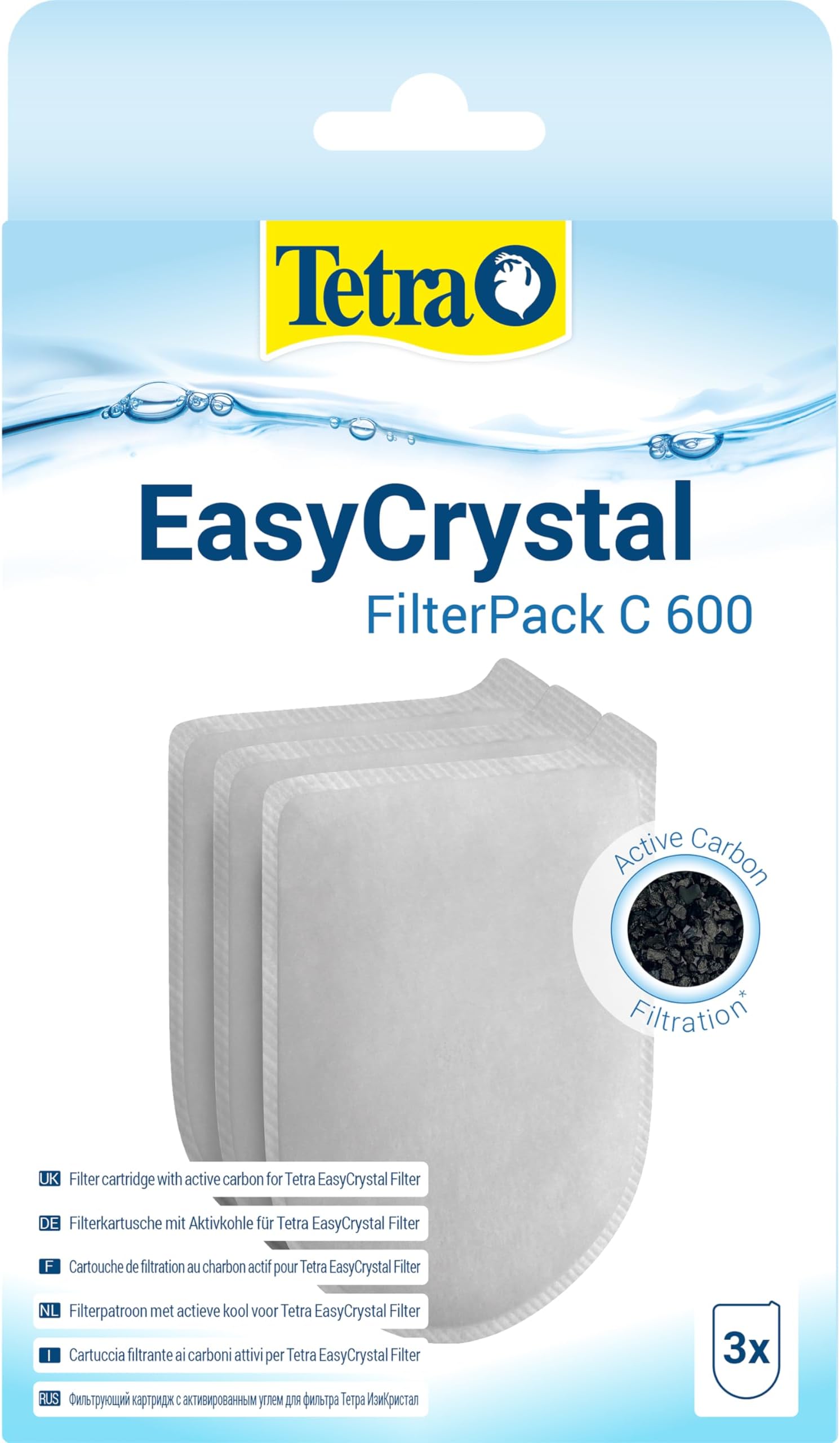 Tetra EasyCrystal Filter Pack 600C 174665 Filter Cartridge with Active Carbon