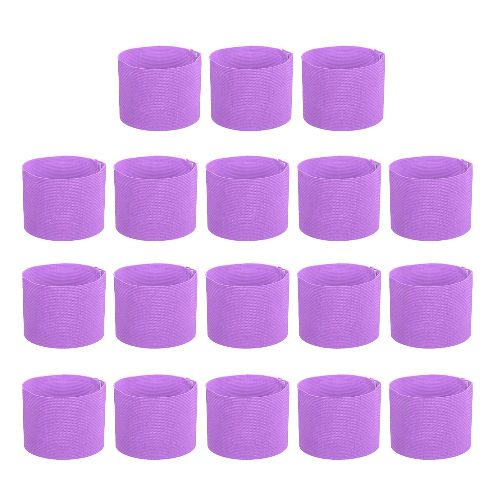 PATIKIL Soccer Captain Armband, 18 Pcs Captain Arm Bands for Soccer Elastic Captain Arm Band Sports Captain Armbands for Youth Adult Football Team Training Light Purple