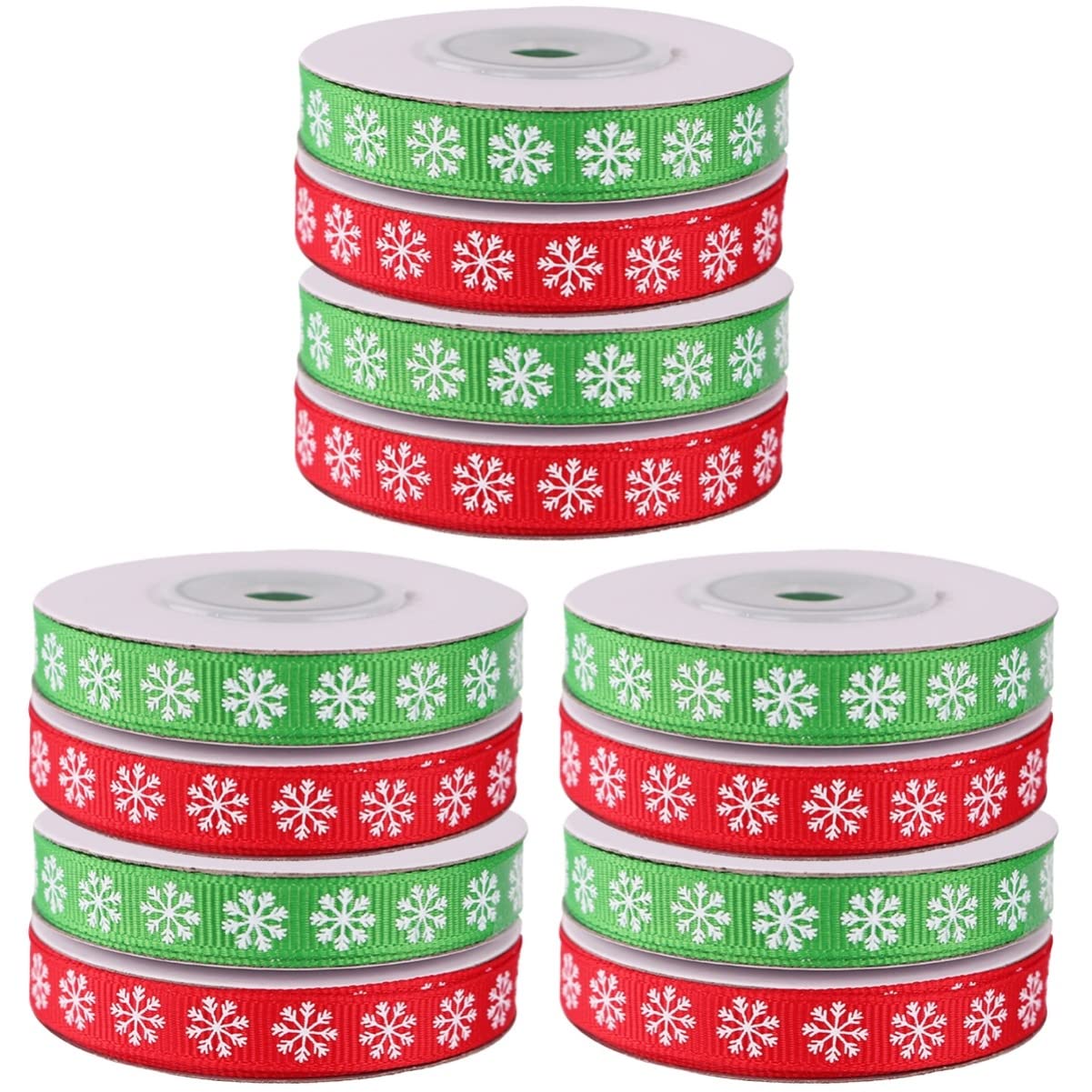 Ciieeo 12rollen Weihnachtsdekoration Schleifenband Mit Schneeflocken-muster Für Und Partys Bastelbedarf Für Festliche Anlässe