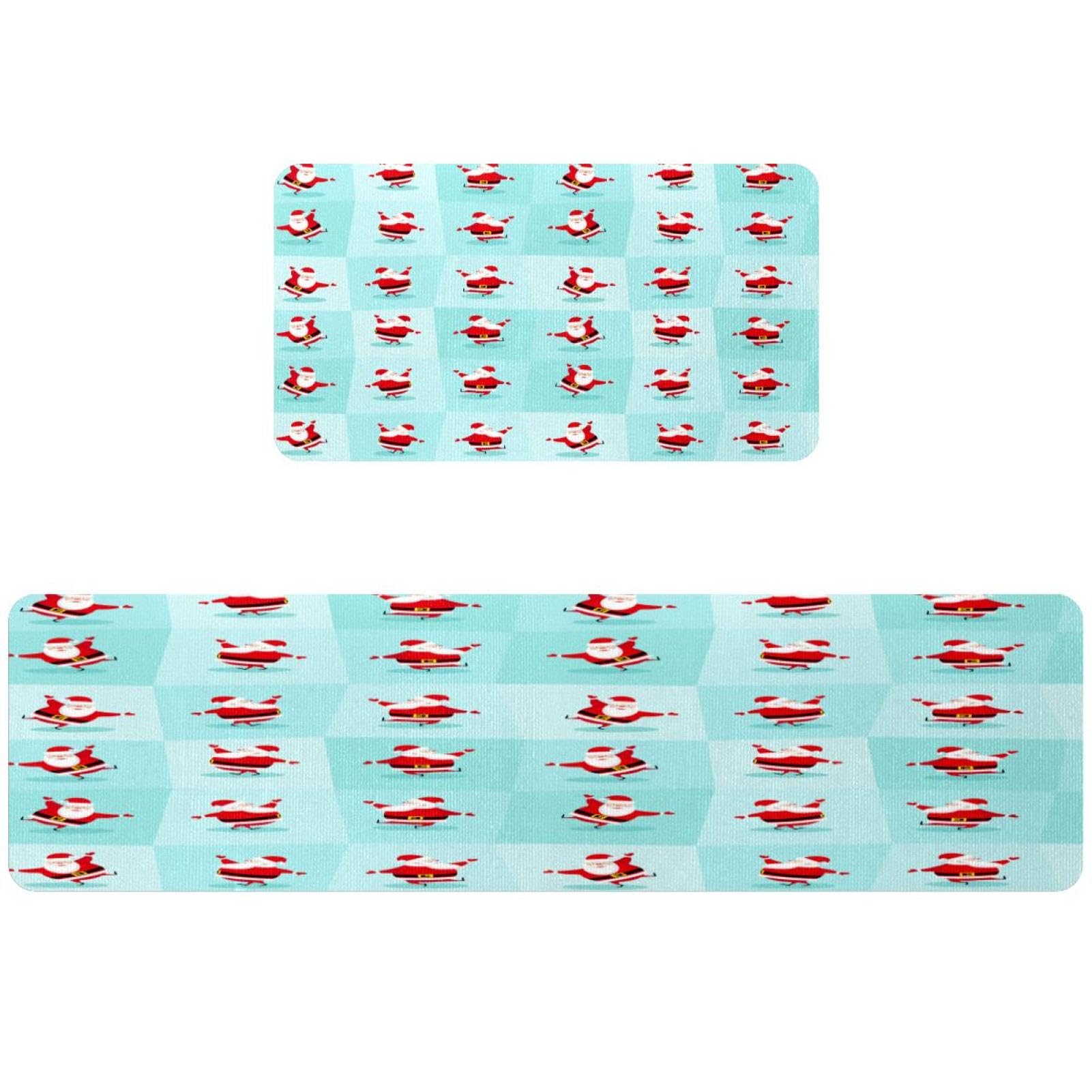 Alfombrillas de cocina de Papá Noel absorbentes con base antideslizante segura