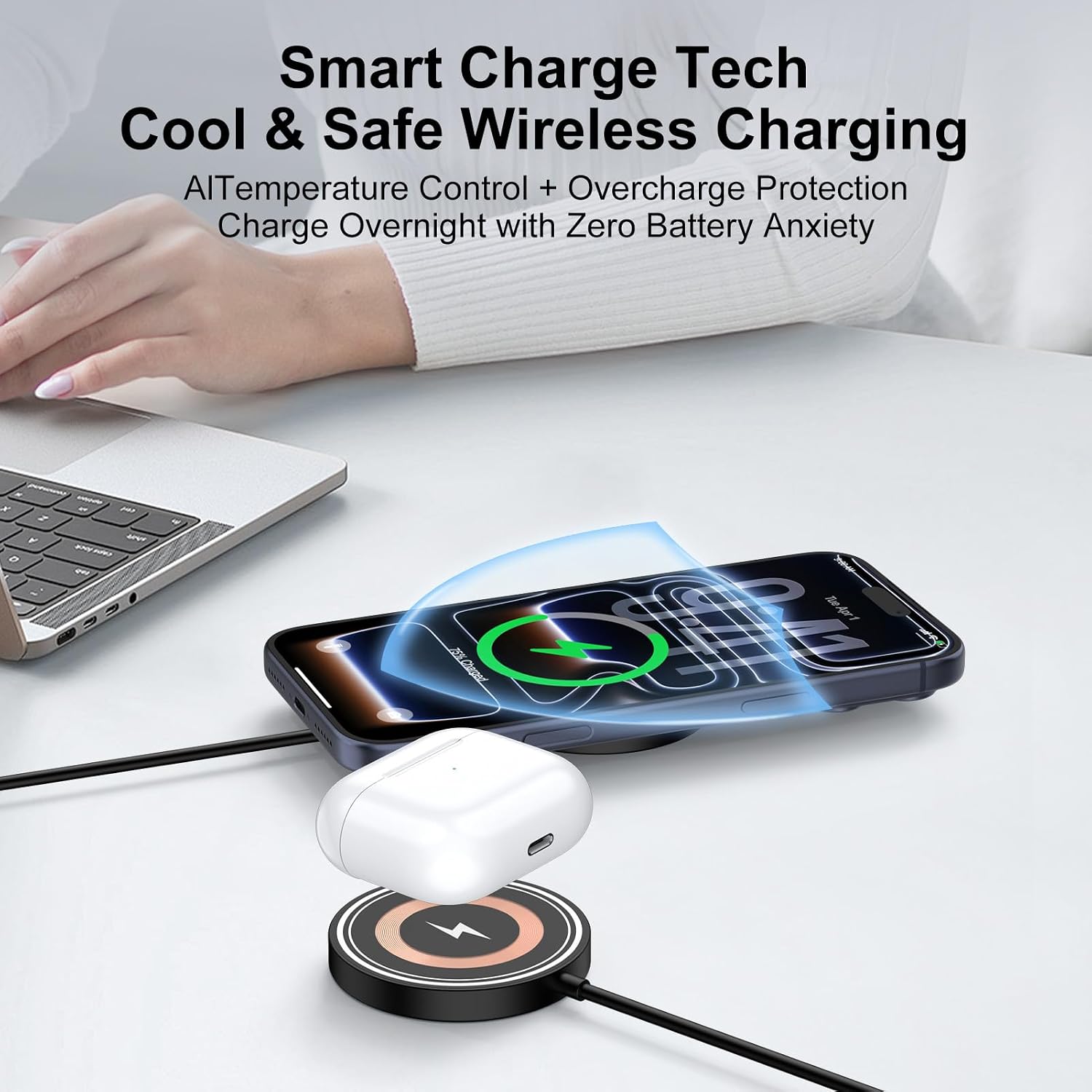 Wireless Charger for Samsung Magnetic Wireless Charger Fast Charging Pad for Galaxy S26 Ultra/S25 Ultra/S24 FE/S23 Ultra/S22,15W MagSafe Charger Android USB-C/A Compatible Google Pixel 10 10 Pro XL