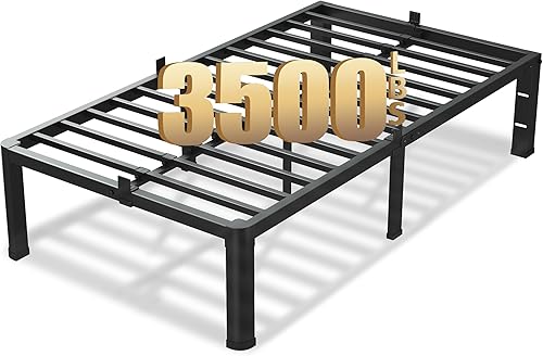 Miniatura 14 de Marco de Cama Tamaño King de 20 Pulgadas, Plataforma de Metal Resistente de 3500 Libras con Patas Redondas, Detentor de Colchón, Soporte de Listones