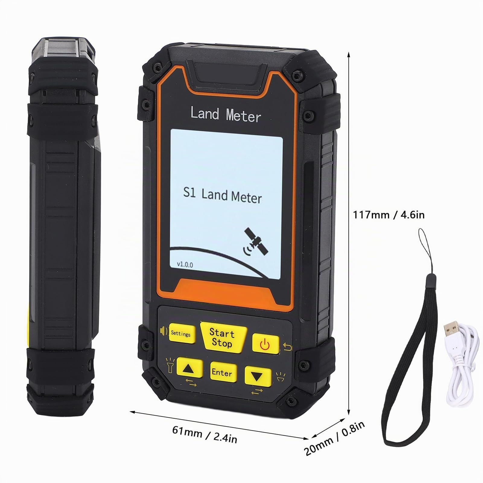 Handheld GPS Superficie Trail Misuratore, Misuratore GPS per Rilievi Topografici Schermo Lcd da 2,4 Pollici Tester Portatile GNSS per Superficie Terrestre E Distanza, per Terreni Agricoli, Laghi
