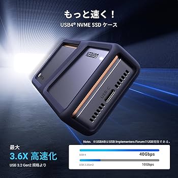 新品未開封！　UGREEN M.2 SSD USB4 40Gbps 外付けケース Amazon.co.jp: UGREEN 【USB4® 40Gbps】M.2 SSD 外付けケース M