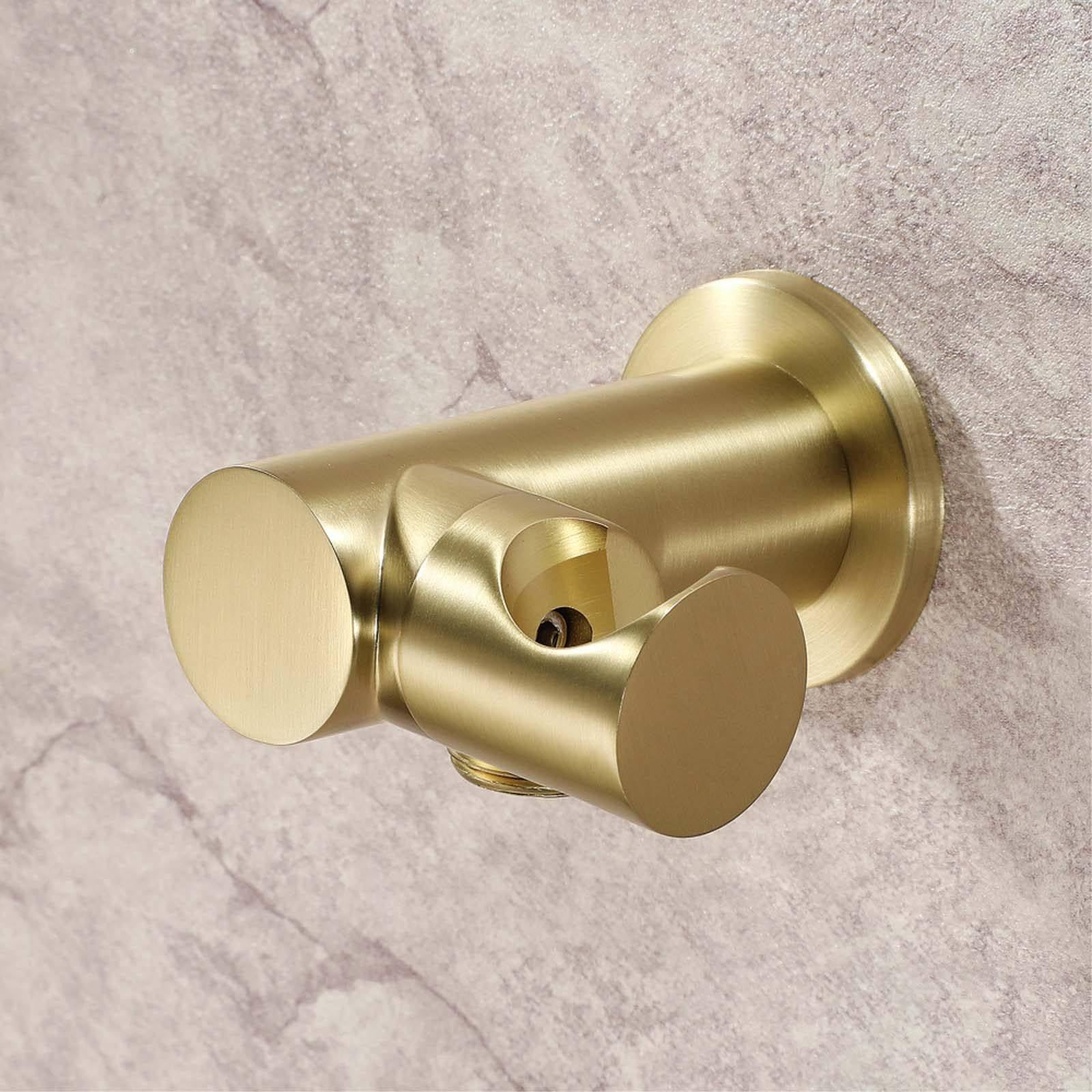 Soporte Ducha Pared Montado en La Pared Soporte Alcachofa Ducha Rotación de Oro Cepillado Soporte Ducha Latón Soporte de Ducha Redondo Soporte para Ducha Estilo Simple Soporte Ducha Barra