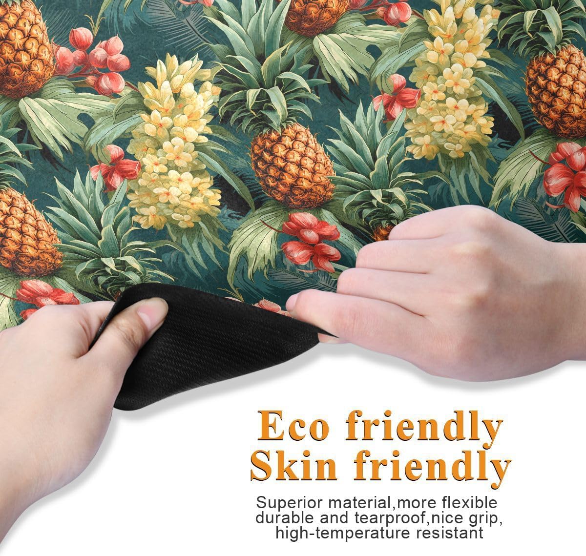 ALAZA Pineapples Yellow Flower Yoga Mat Non Slip Fitness Exercise Mat, Workout Mat for Yoga, Pilates and Floor Exercises