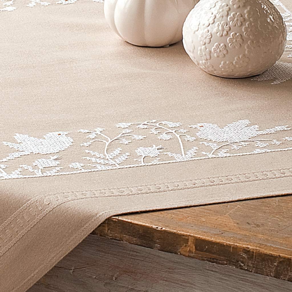 Vervaco "White Silhouette Table Cloth Embroidery, 100 Percent Cotton, Multi-Colour, 80 x 2 x 20 cm
