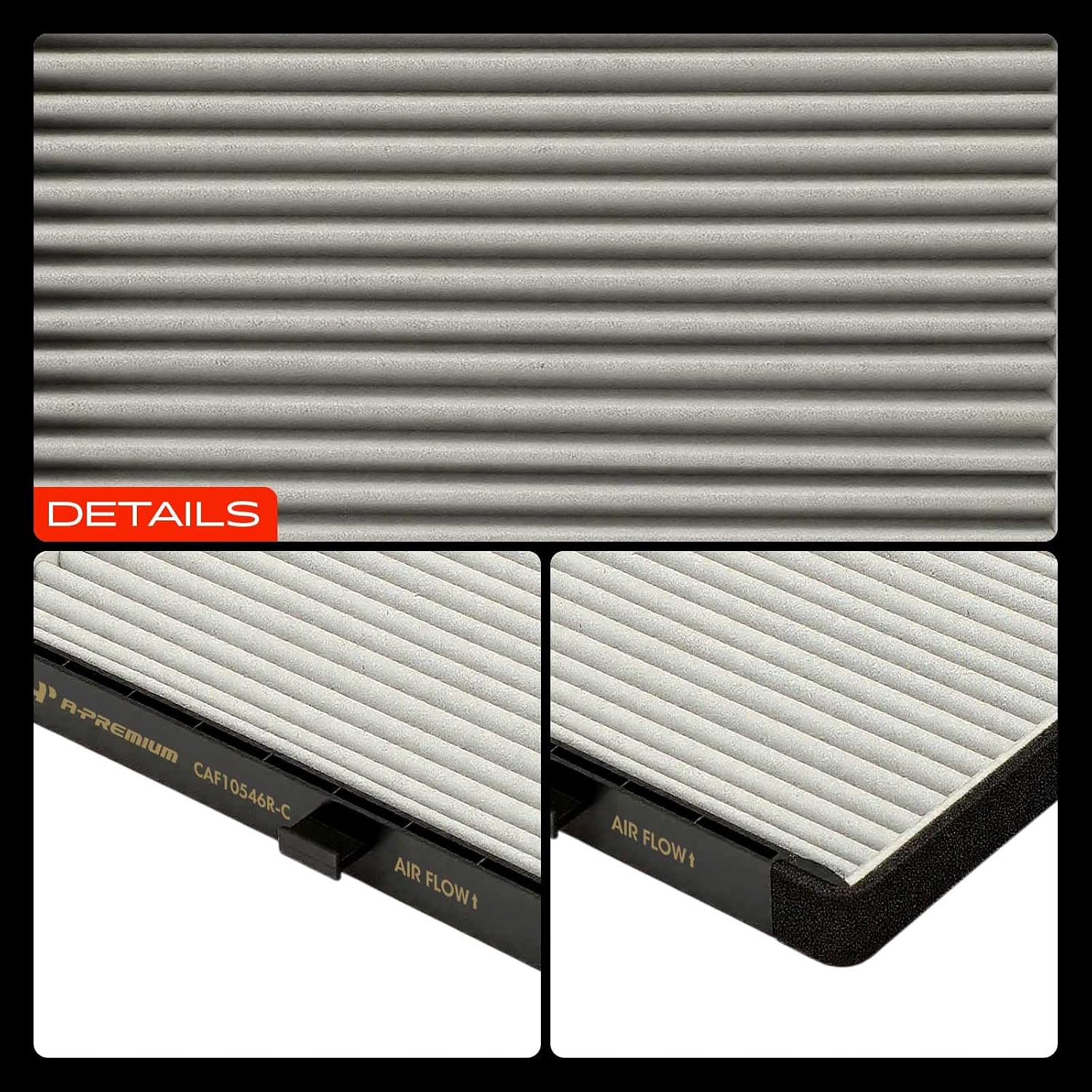 A-Premium Cabin Air Filter with Activated Carbon Compatible with Chevrolet Aveo 2004-2011, Aveo5 2006-2011 & Pontiac G3 2009-2010, G3 Wave 2009, Wave 2005-2008, Wave5 2005-2007, Replace# 96435888