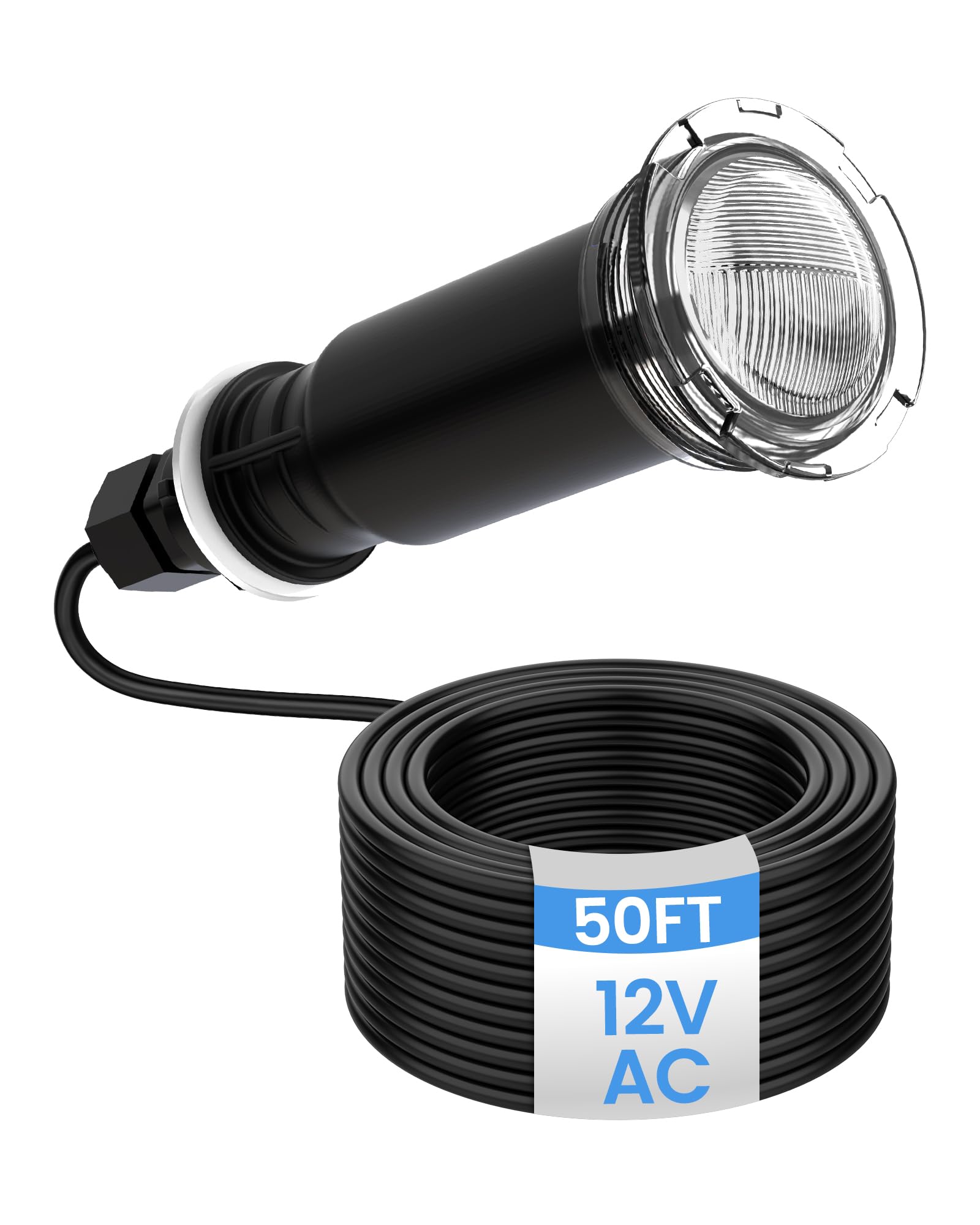 Photo 1 of waveejovi 1.5 Inch Pool Lights for Inground Pool with 50FT Cord, Replacement for Pentair GloBrite 1200Lumen 12VAC LED Spa Light, 6500K Cool White IP68 Waterproof Swimming Light