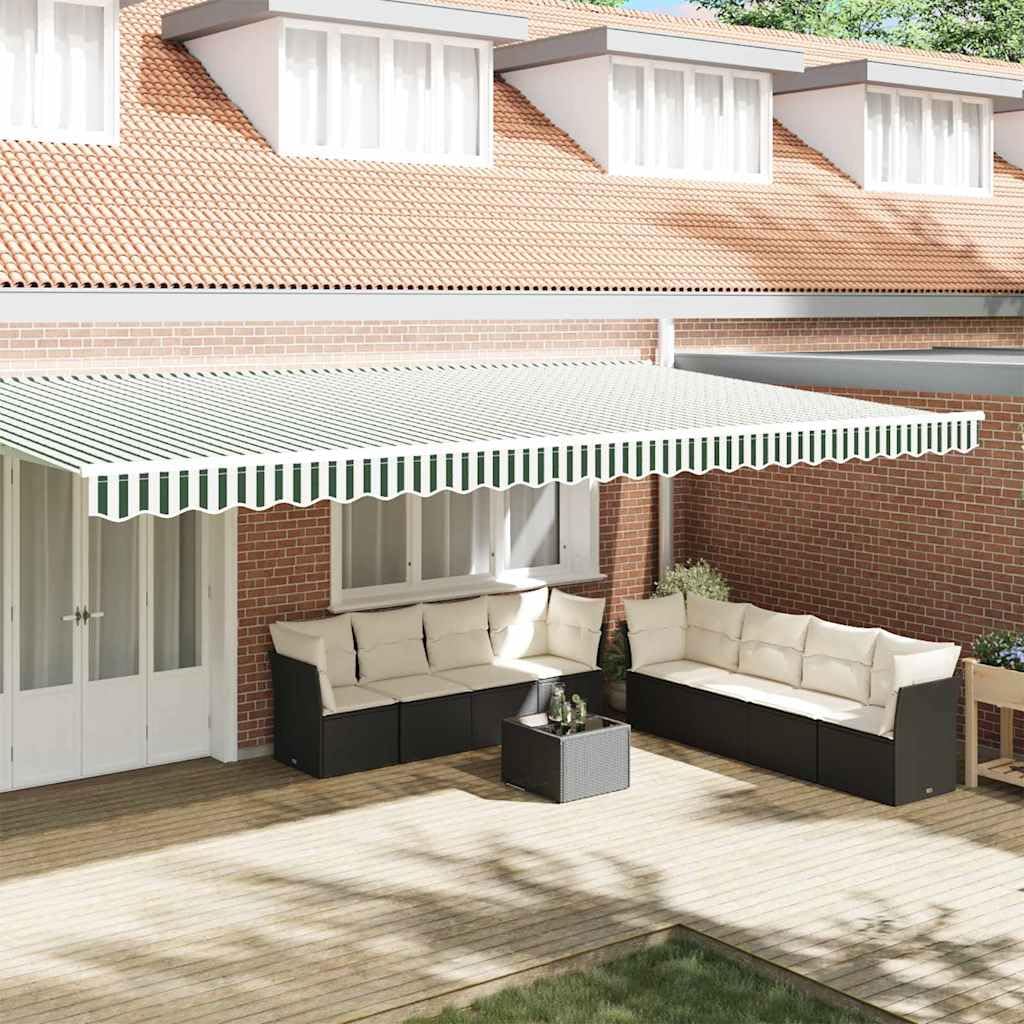Lambrequin Store Exterieur 6m Vert Blanc Polyester