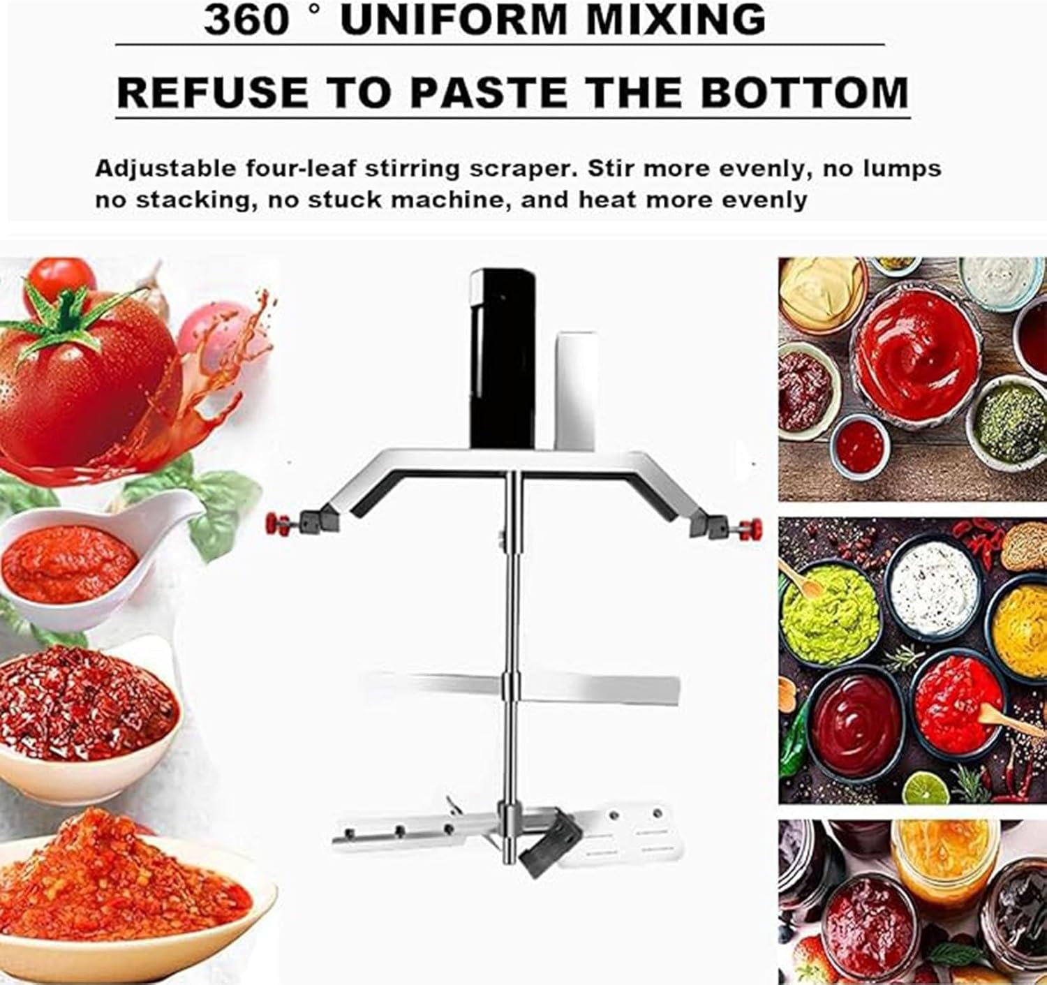 Heavy-Duty Commercial Food Mixer 40L/80L/140L, 4-Blade Scraper for Efficient Jam, Sauce, Soup, and Hot Pot Seasoning Mixing - Ideal for Restaurants and Catering