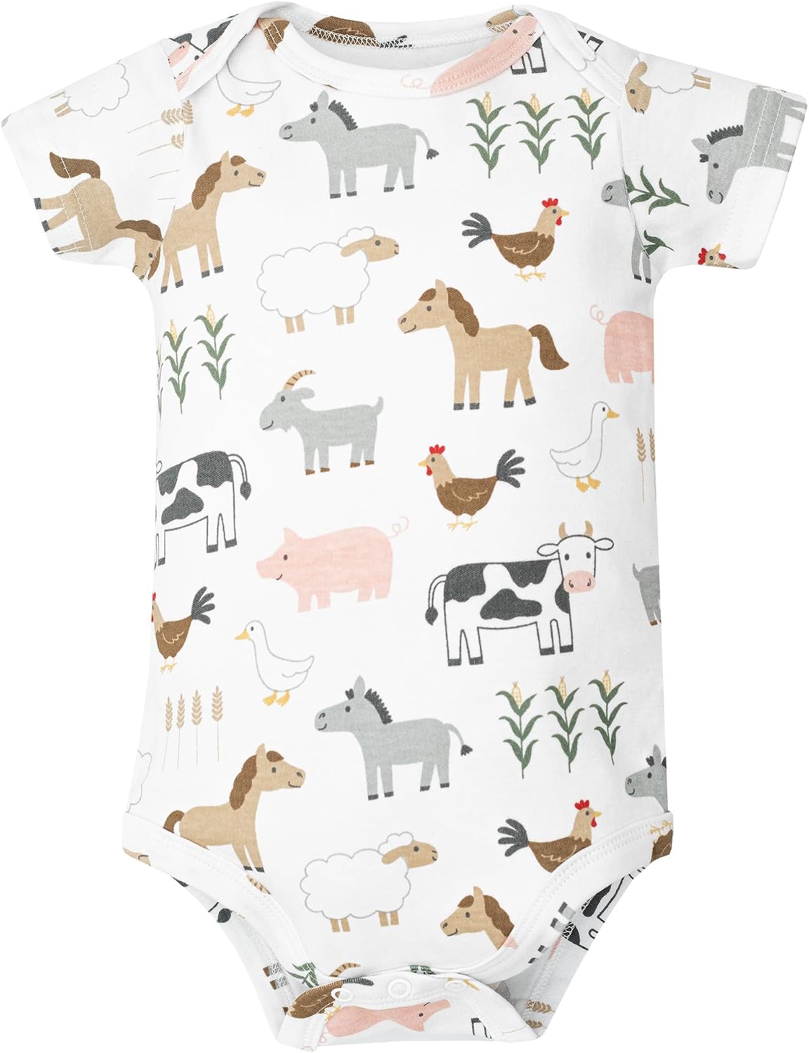 Hudson Baby Unisex Baby Cotton Bodysuits 5-Pack