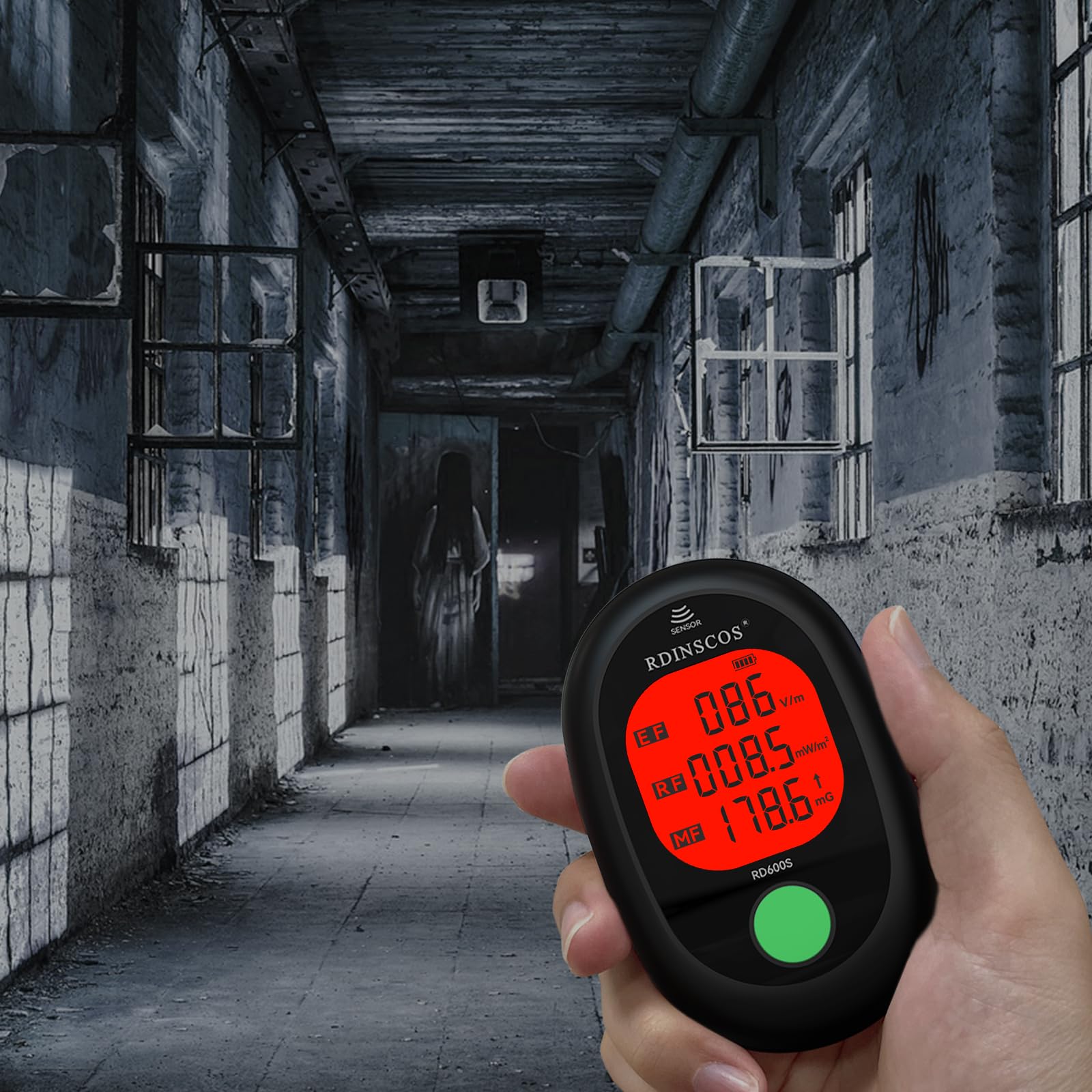 EMF Messgerät Elektrosmog Strahlenmessgerät – Tragbarer EMF Detektor mit 3-Farben LCD, Wiederaufladbar für Zuhause, Büro & Outdoor