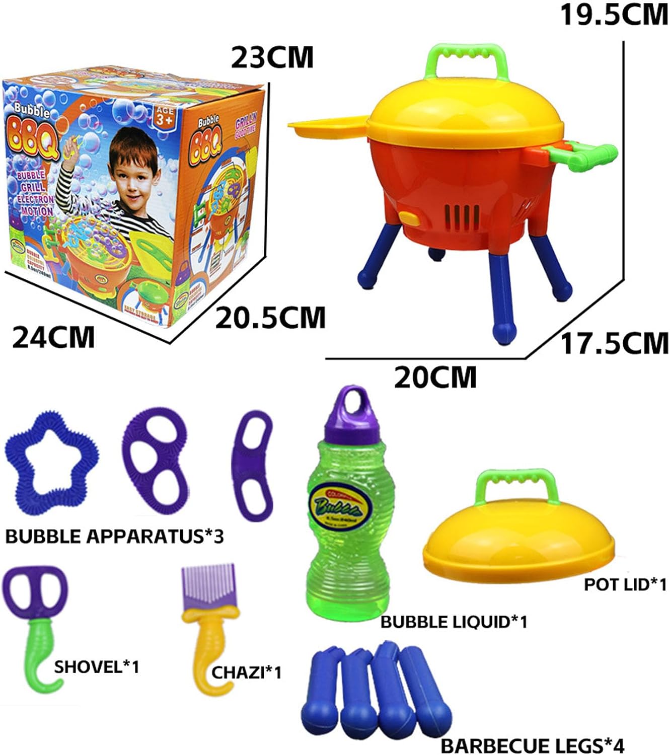 Bubble BBQ Machine - Interactive Grill Themed Bubble Blower with Realistic Smoke Effects & Continuous Output, Portable Outdoor Party Atmosphere Maker for Backyard Socials & Events (1 Set)