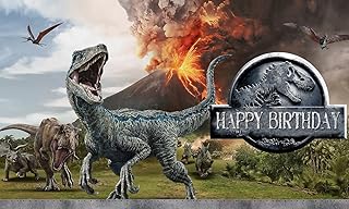 PASRLOLV 5x3ft Dinosaur Photo Backdrop, Dinosaur Park Theme Backdrop, Dinosaur Photography Background for Boy Girl Birthday Party Banner Newborn Baby Shower Decoration Photo Booth Prop, Vinyl