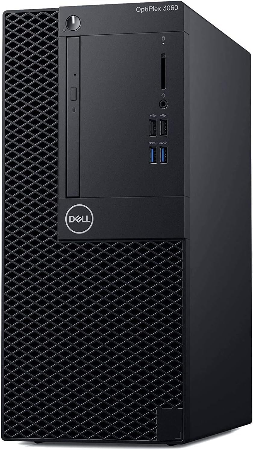 Dell Optiplex 3060 Mini Tour Ordinateur de Bureau, Intel Core i5-8400, 8 Go de RAM, SSD 256 Go, WiFi, Bluetooth, Clavier QWERTY américain, Windows 11 Pro (reconditionné)