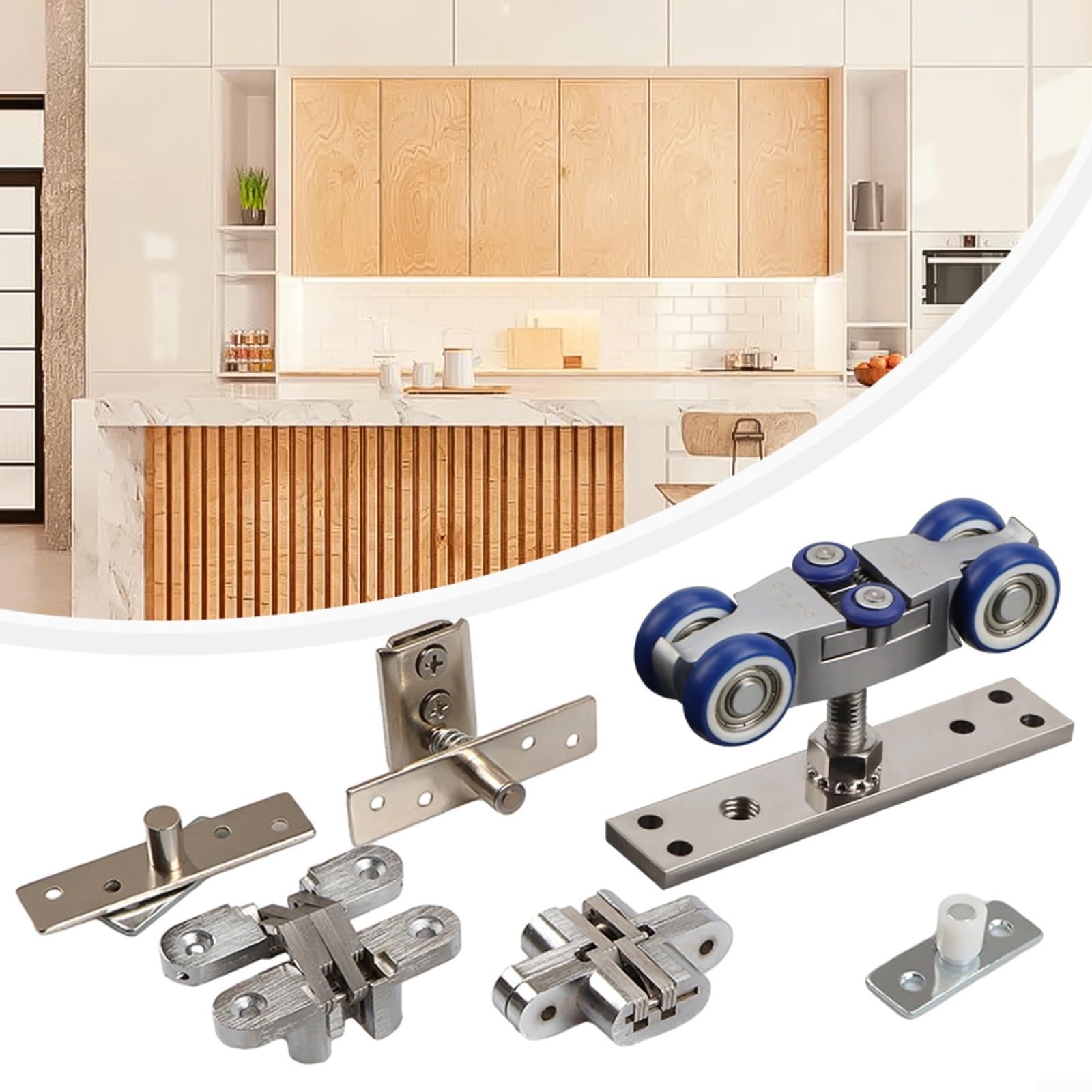 Falttür-Hardware-Set Für Schränke – 91,4 Cm Schiene, Aluminium, Inkl. Rollen & Scharniere