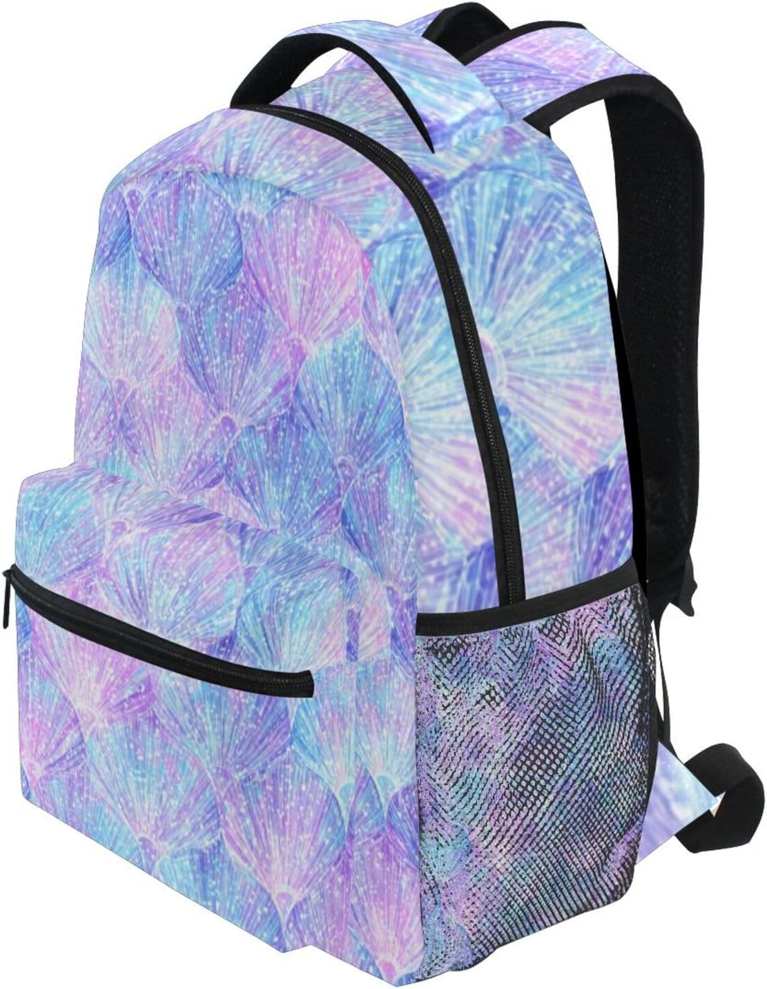 Magic Mermaid Galaxy School Backpack for Teen Boys Girls Mermaid Scales Fish Tail Ocean Student Bookbag Travel Laptop Daypack Shoulder Bag