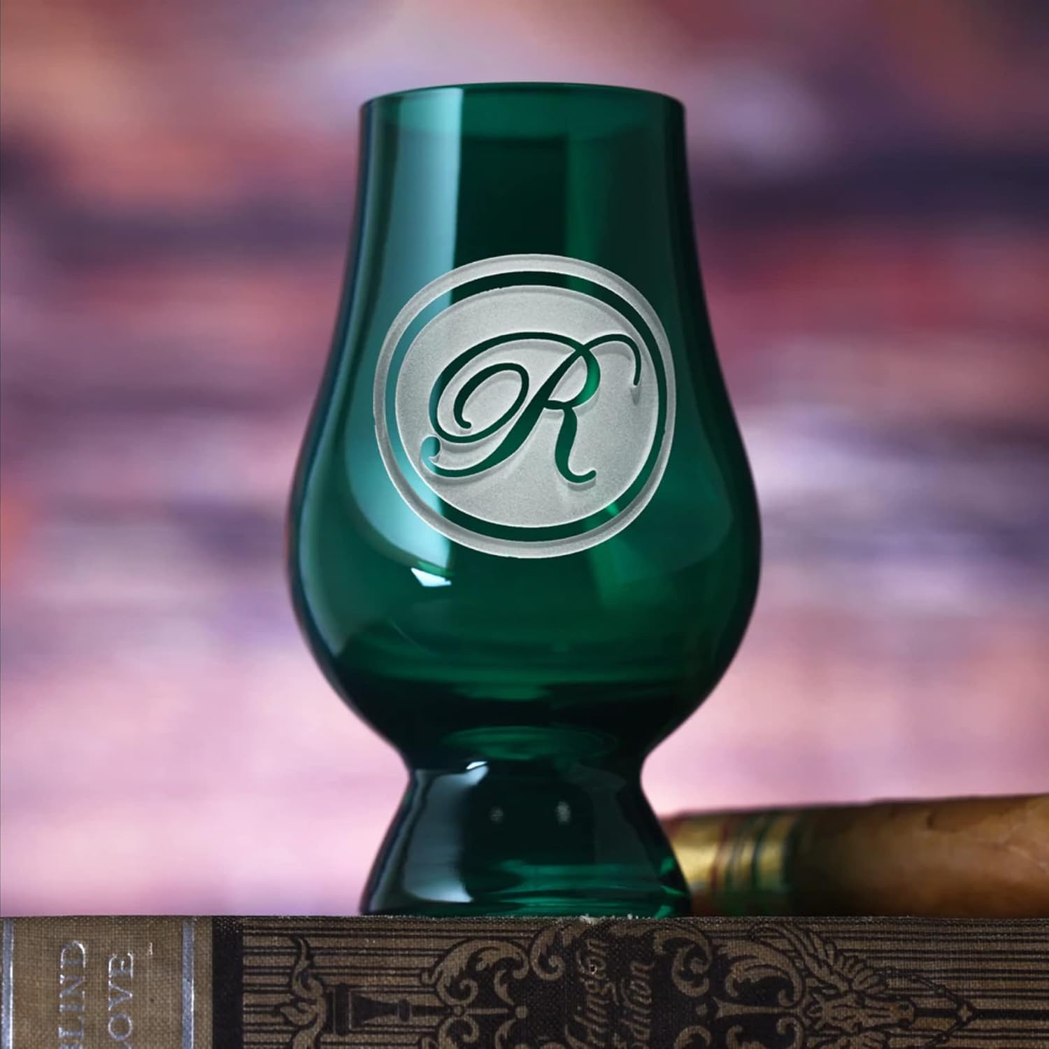 Personalized Green Glencairn Whisky Glass (Single 1)