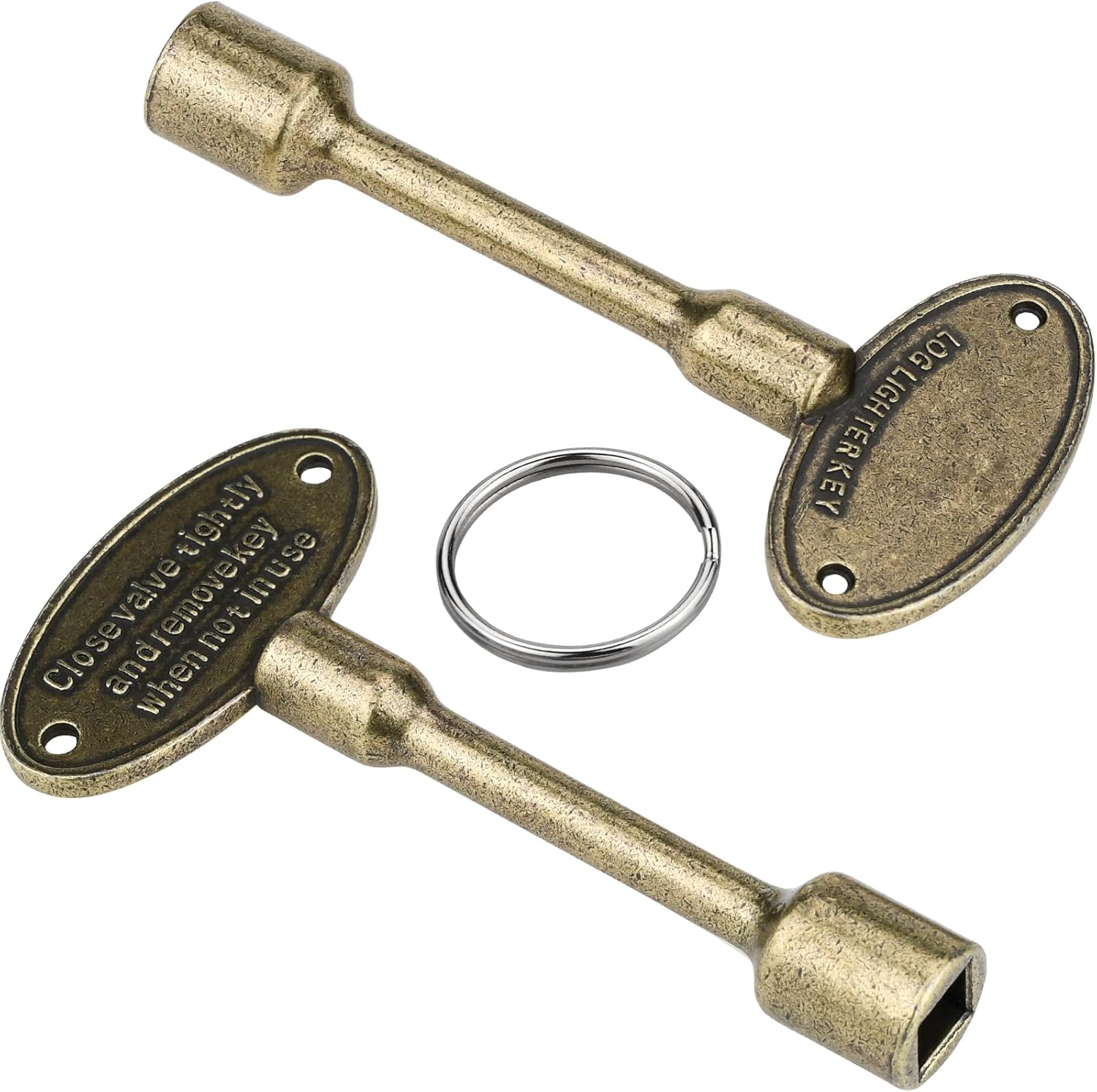 Gnellkoor Gas Fireplace Keys, 3" Universal Fireplace Keys Bronze Fits 1/4" and 5/16