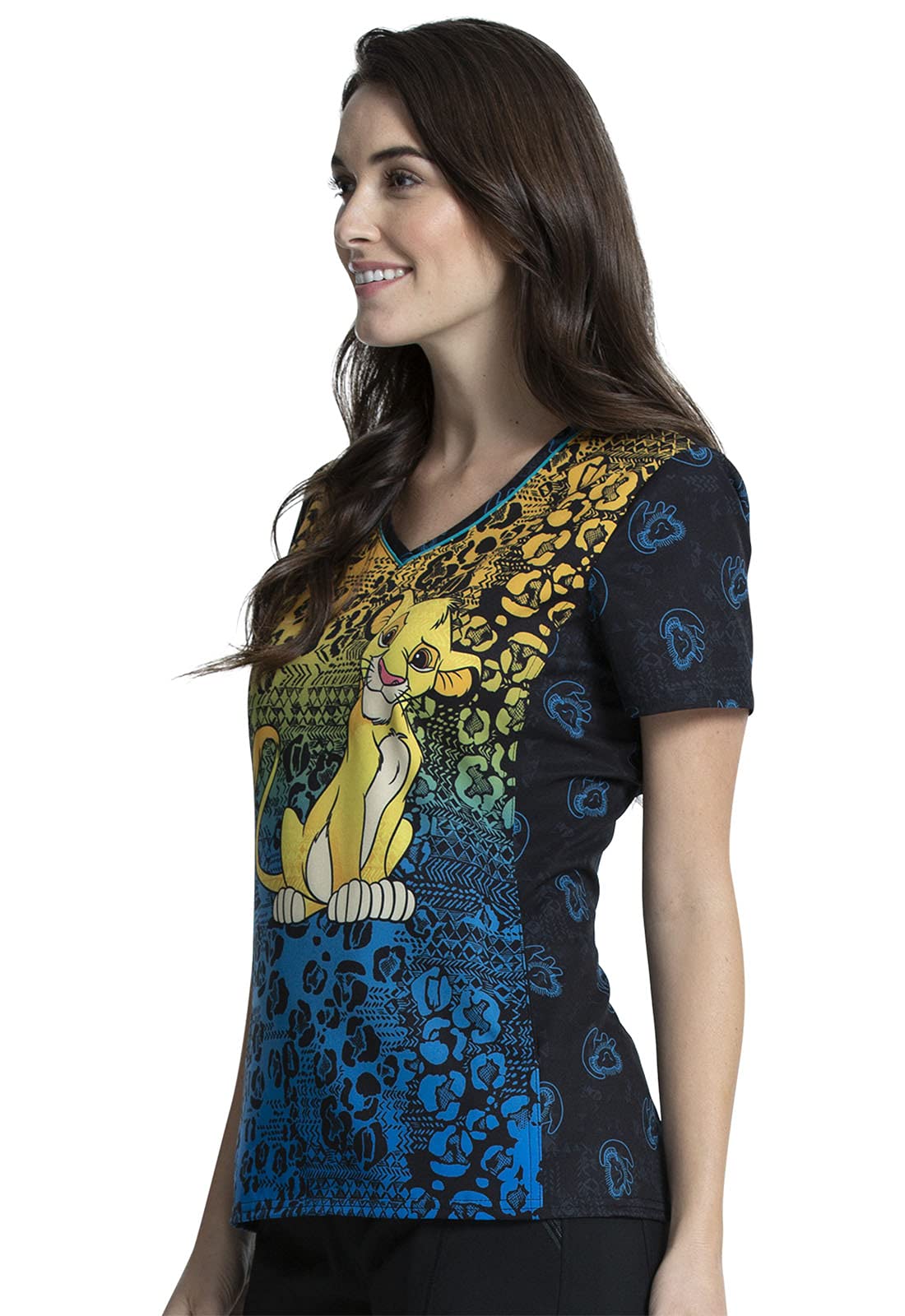 Tooniforms V-Neck Kasack, Schlupfhemd mit Motiv Born to Rule Simba Lion King
